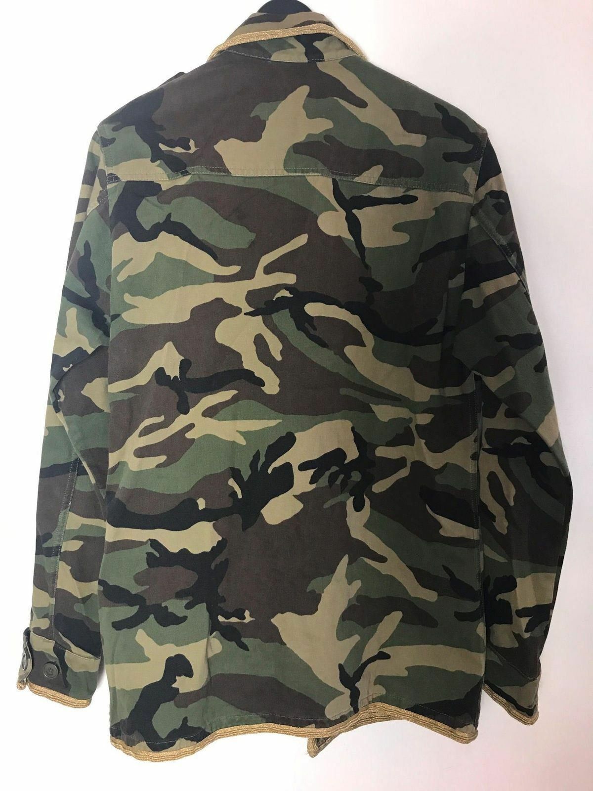 Saint Laurent Paris FW15 Paris Gold Trimmed Camo Jacket Size US M / EU 48-50 / 2 - 2 Thumbnail