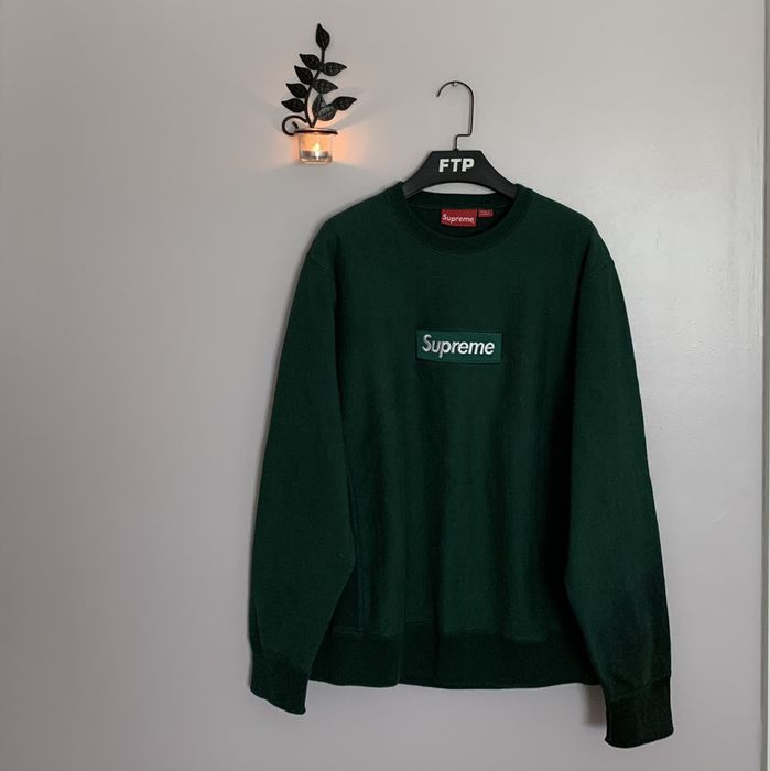 Supreme box logo crewneck hot sale green