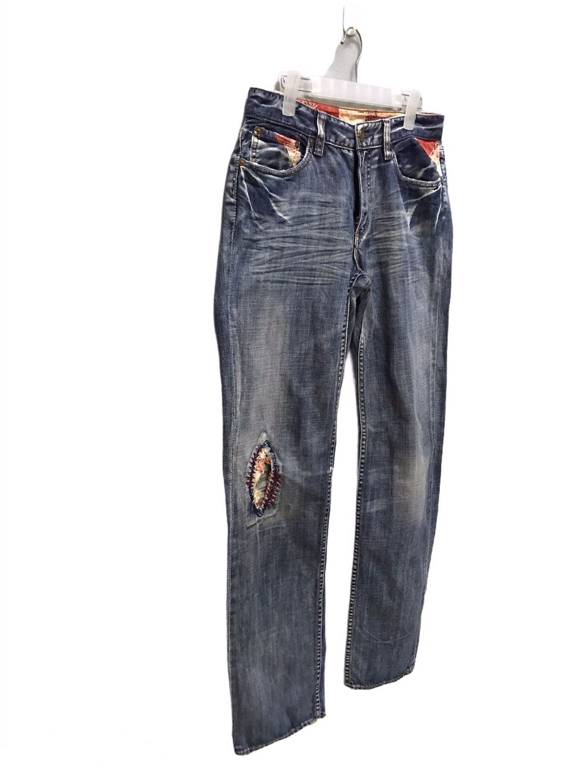 Japanese Brand × Takeo Kikuchi RARE! Takeo Kikuchi Patchwork Boro Distressed Denim Size US 30 / EU 46 - 3 Thumbnail