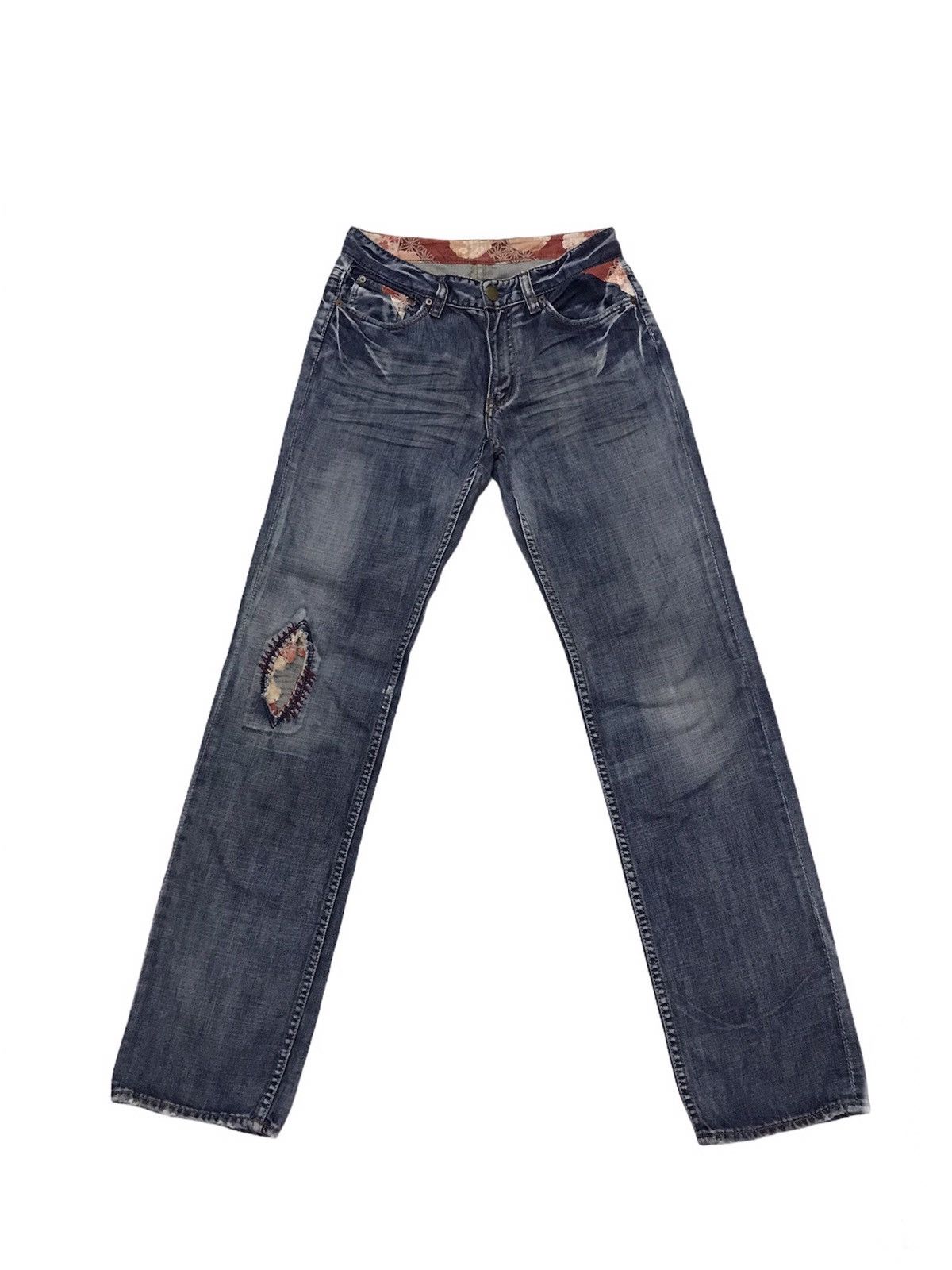Japanese Brand × Takeo Kikuchi RARE! Takeo Kikuchi Patchwork Boro Distressed Denim Size US 30 / EU 46 - 5 Thumbnail