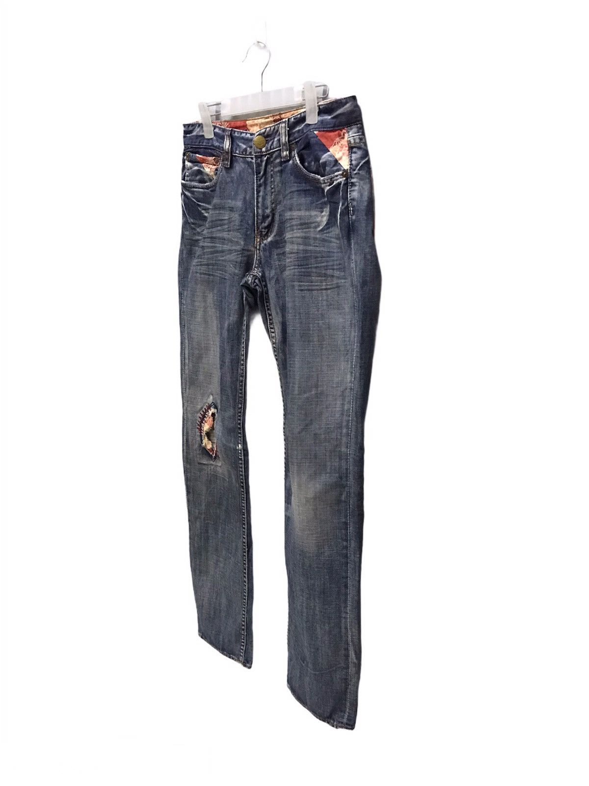 Japanese Brand × Takeo Kikuchi RARE! Takeo Kikuchi Patchwork Boro Distressed Denim Size US 30 / EU 46 - 2 Thumbnail
