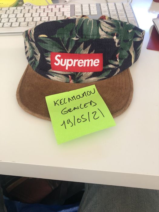 BRAND NEW SS16 SUPREME SUEDE CAMP CAP BLACK RARE BOX LOGO