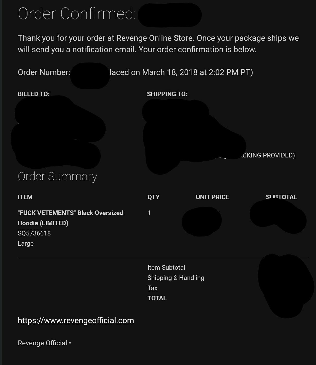 Revenge FUCK VETEMENTS HOODIE Size US L / EU 52-54 / 3 - 3 Thumbnail