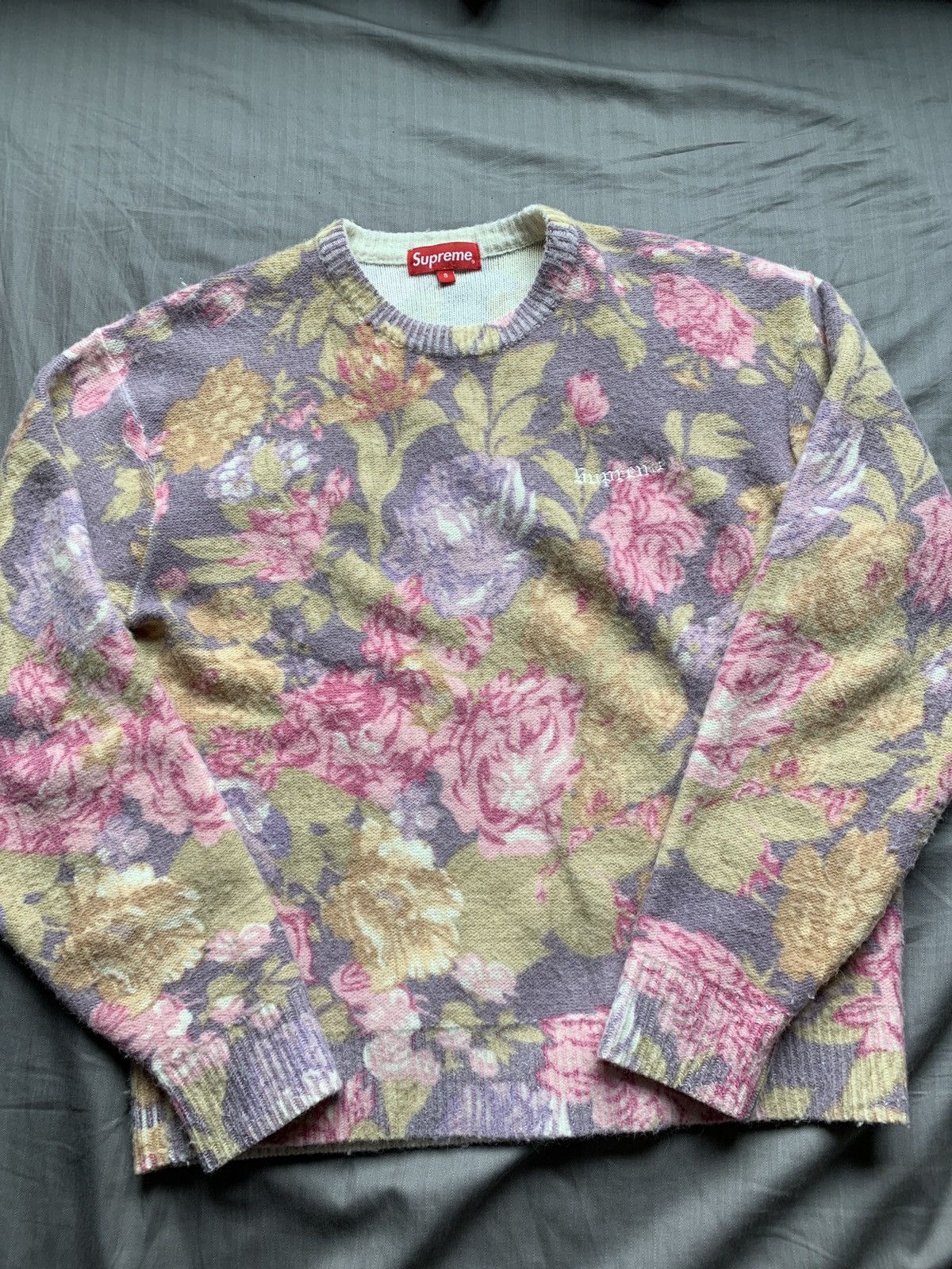 Supreme Printed Floral Angora Sweater | Grailed