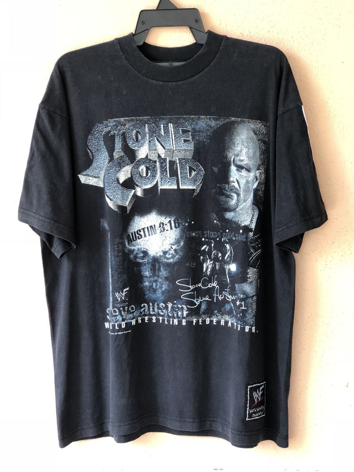 Vintage Vintage 90s STONE COLD WWF Wrestling Promo Tee Size US L / EU 52-54 / 3 - 1 Thumbnail