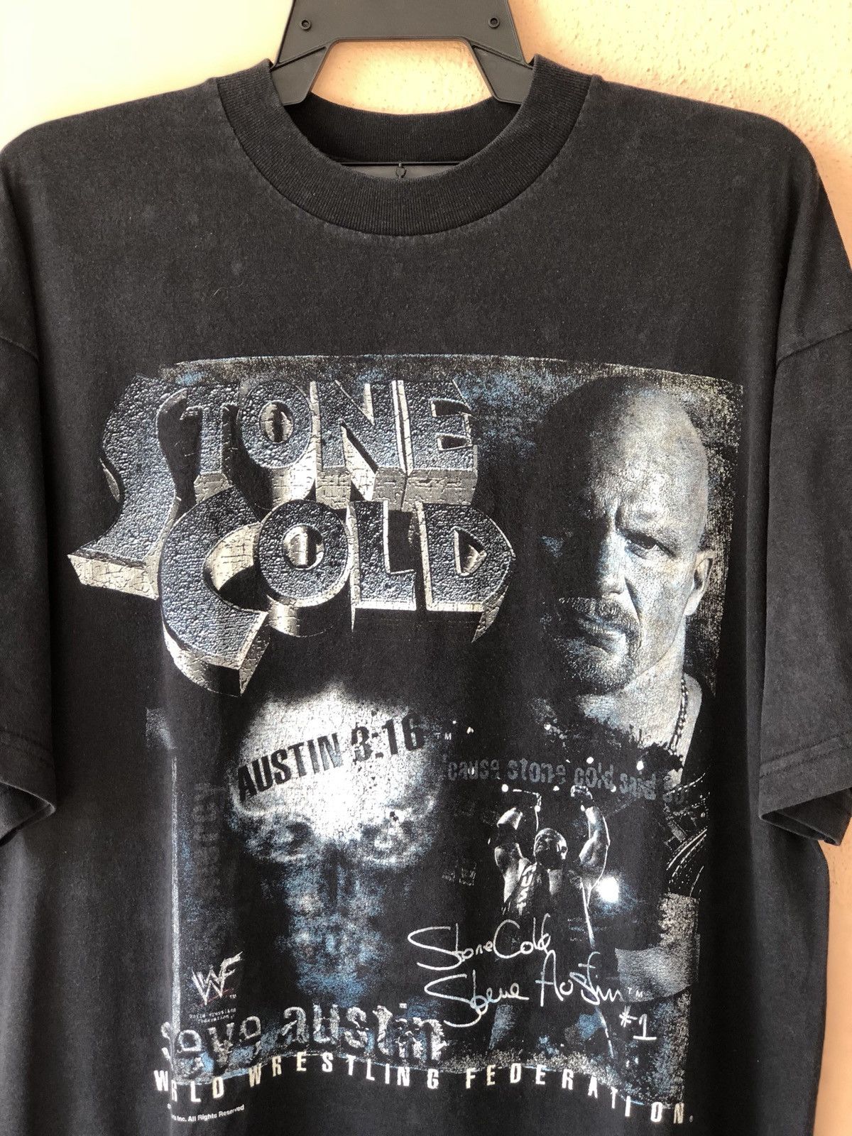 Vintage Vintage 90s STONE COLD WWF Wrestling Promo Tee Size US L / EU 52-54 / 3 - 2 Thumbnail