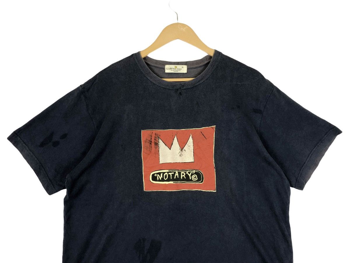 Jean-Michel Basquiat × Vintage Vintage Jean Michel Basquiat Sun Faded NOTARY T Shirt Size US L / EU 52-54 / 3 - 3 Thumbnail