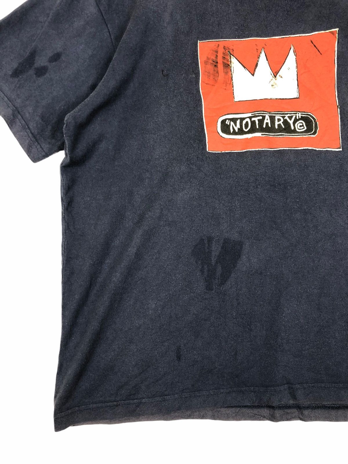 Jean-Michel Basquiat × Vintage Vintage Jean Michel Basquiat Sun Faded NOTARY T Shirt Size US L / EU 52-54 / 3 - 5 Thumbnail