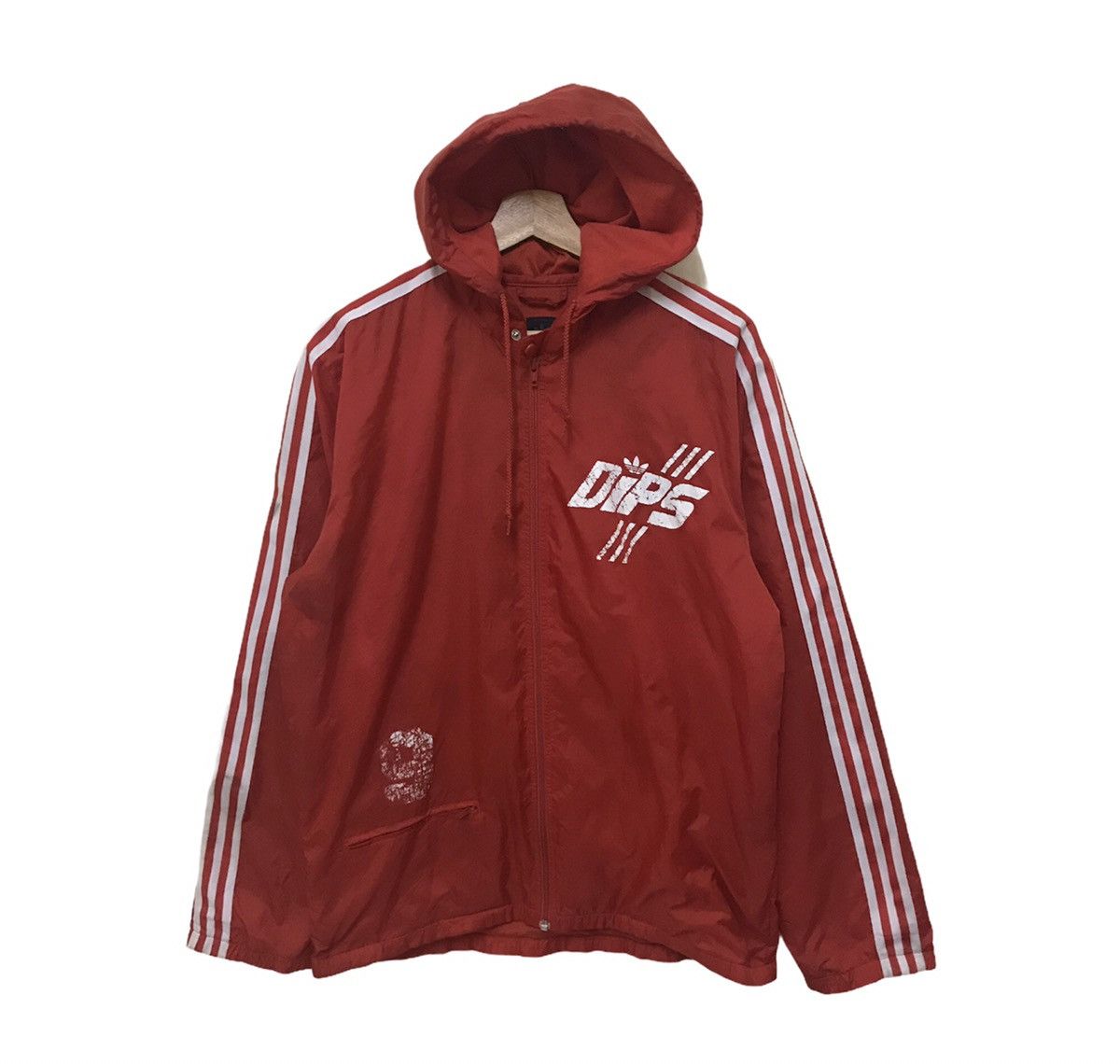 Vintage Adidas Stripes Hoodie Windbreaker Jacket
