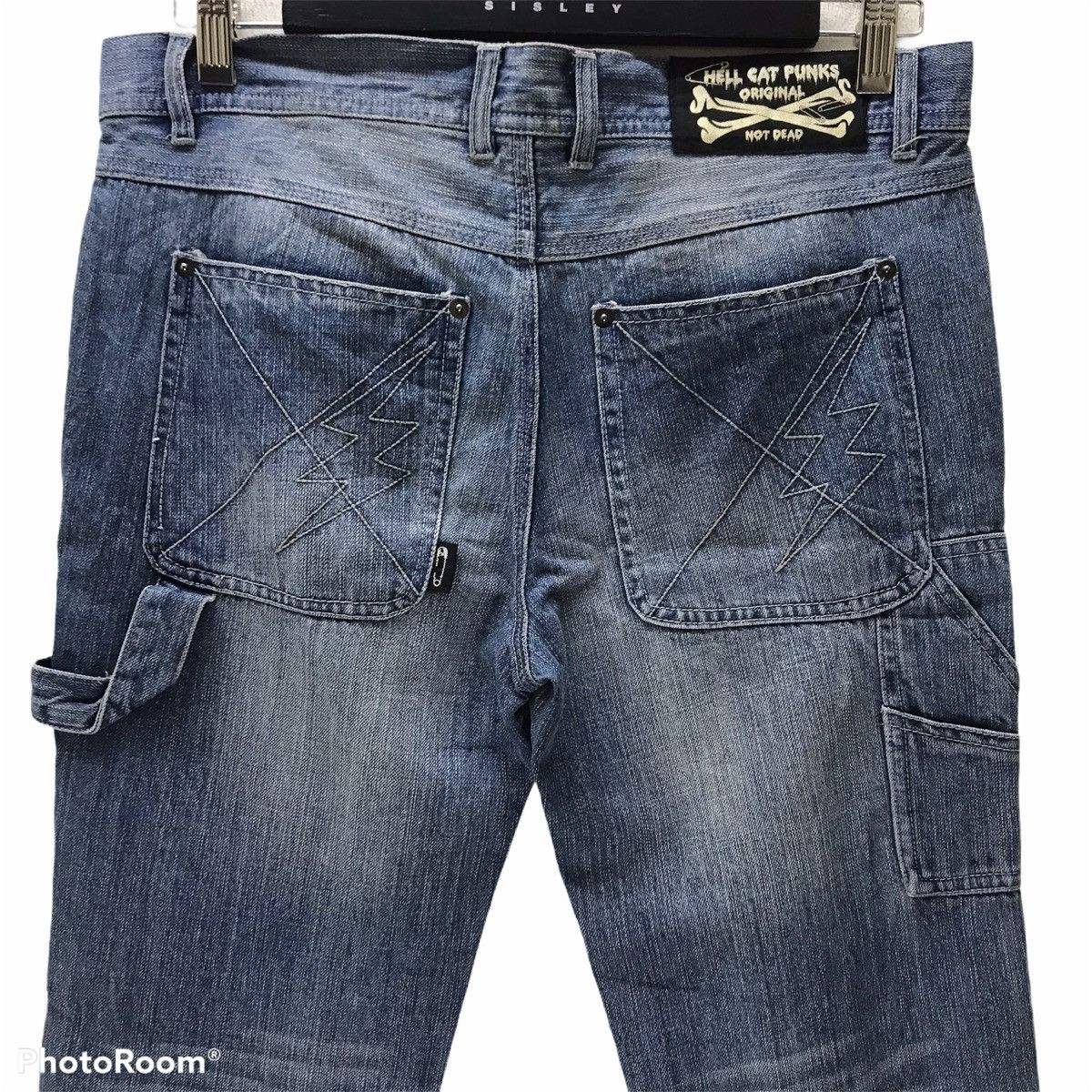 Seditionaries Vintage Hell Cat Punks Denim Spellout Studded Size US 32 / EU 48 - 10 Thumbnail