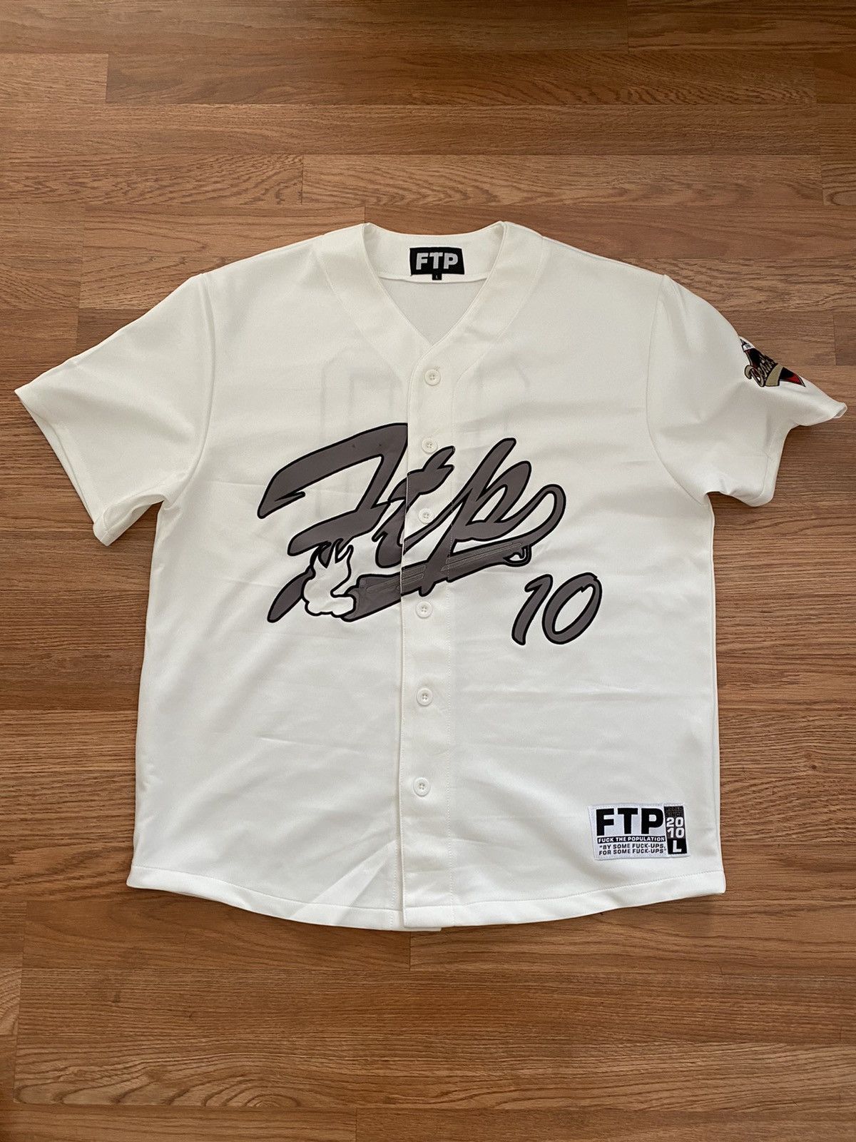 Fuck The Population FTP Script Baseball Jersey Size US L / EU 52-54 / 3 - 1 Thumbnail