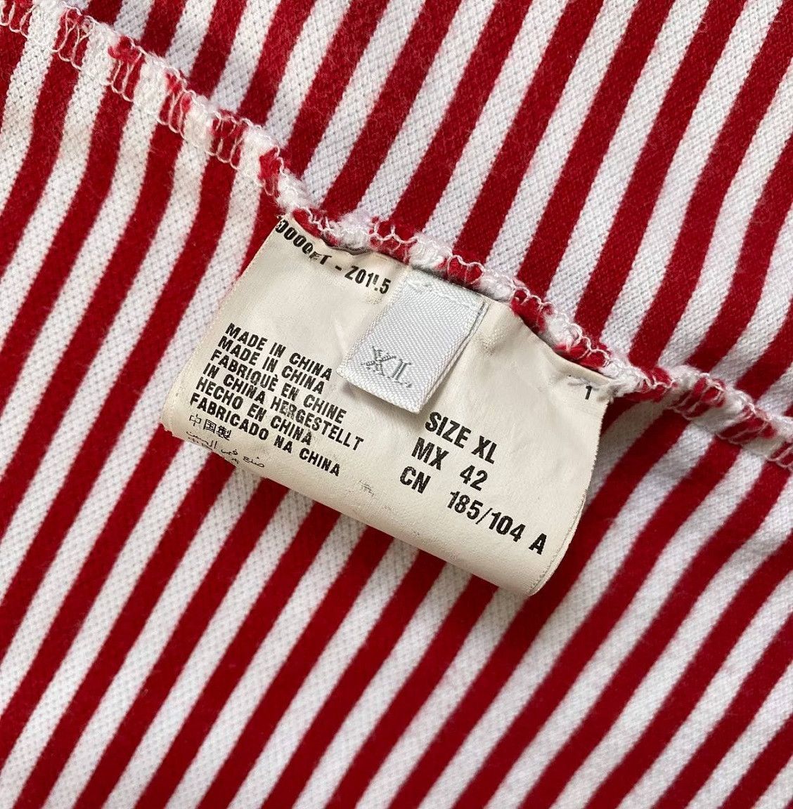 Prada Prada Red Tab Logo Striped Polo Shirt Size US L / EU 52-54 / 3 - 6 Thumbnail