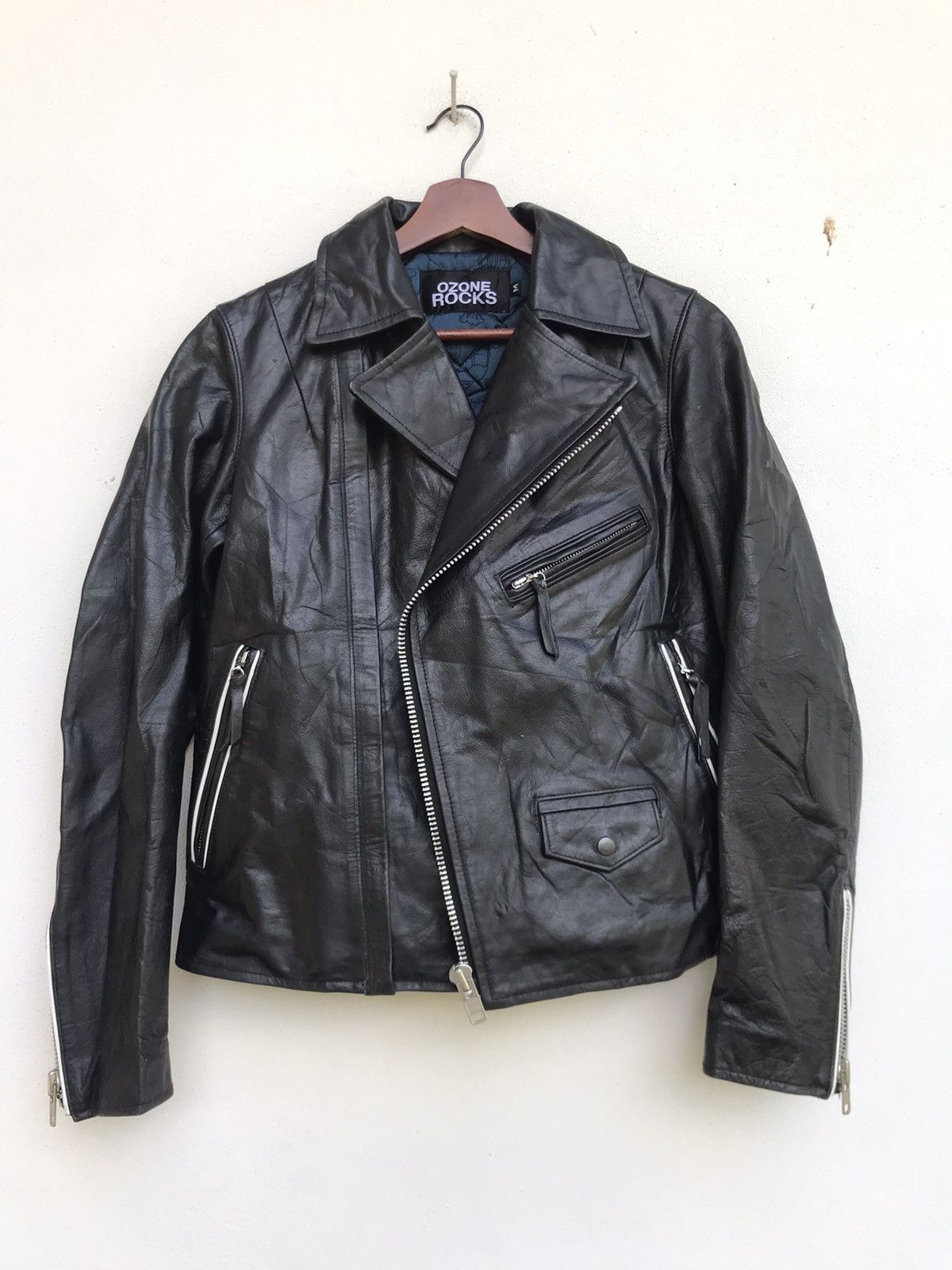 Genuine Leather × Japanese Brand Ozone Rocks Cowhide Leather Jacket Size US XS / EU 42 / 0 - 1 Thumbnail