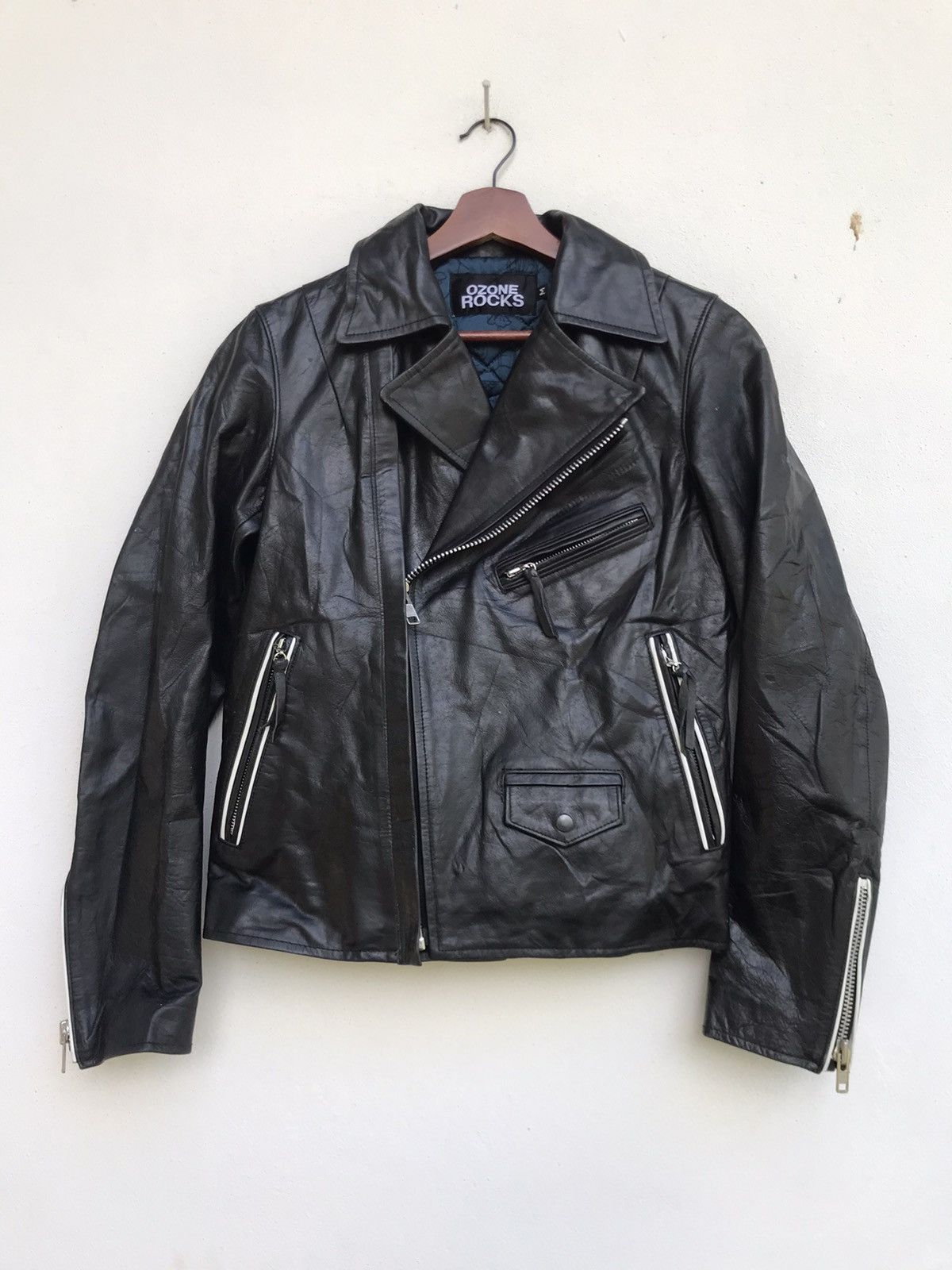 Genuine Leather × Japanese Brand Ozone Rocks Cowhide Leather Jacket Size US XS / EU 42 / 0 - 3 Thumbnail