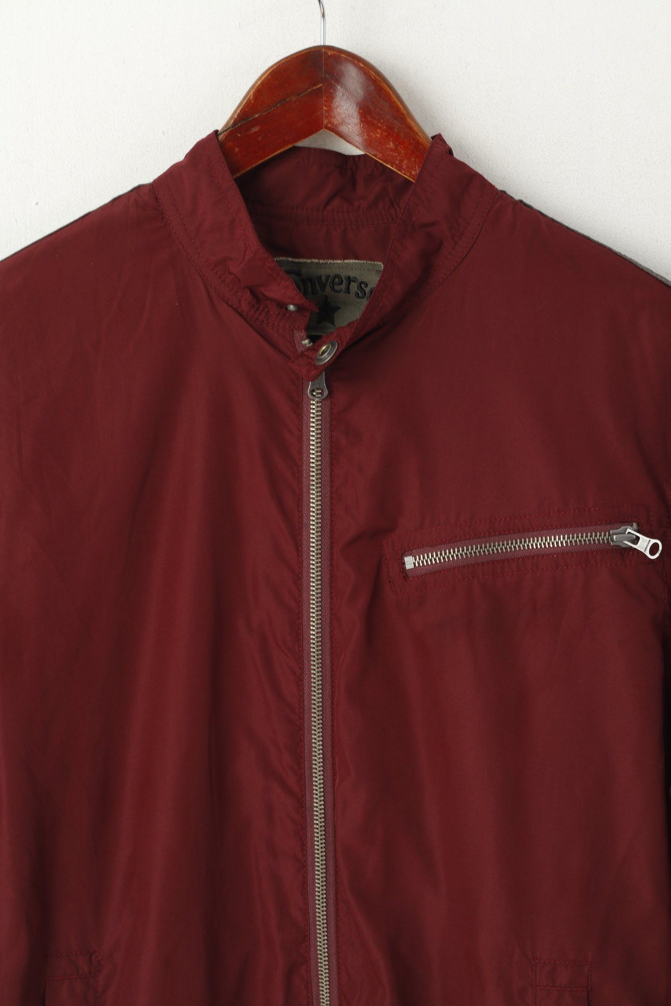 Converse Converse Men S Jacket Burgundy Lightweight Top 1678 Size US S / EU 44-46 / 1 - 3 Thumbnail