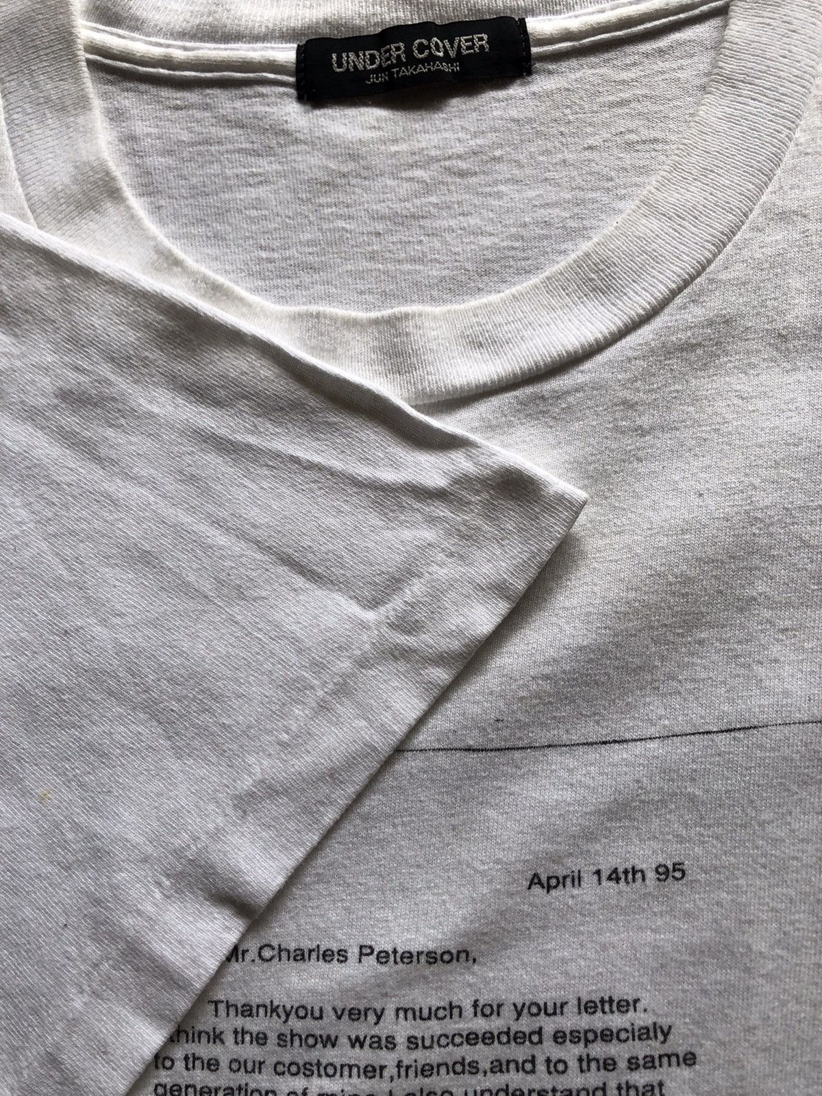 Jun Takahashi × Undercover × Vintage AW95 Jun Takahashi’s Letter Charles Peterson Tshirt Size US L / EU 52-54 / 3 - 5 Thumbnail