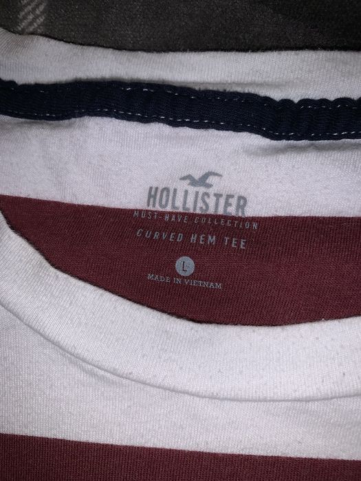 Men's Hollister Must Have Collection Striped Shirt Sz XL Gray White Casual  Tee