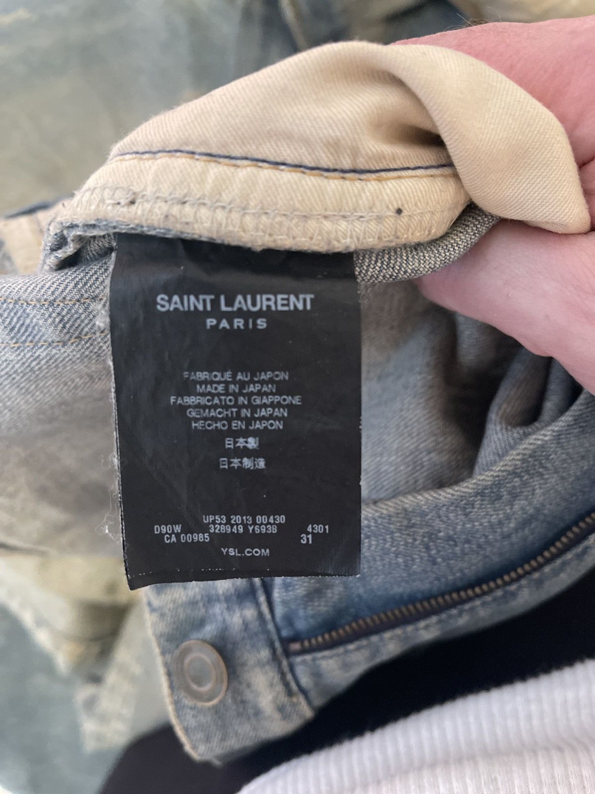 Saint Laurent Paris FW13 Whisker Light Wash Denim Jeans RARE Size US 31 - 2 Thumbnail