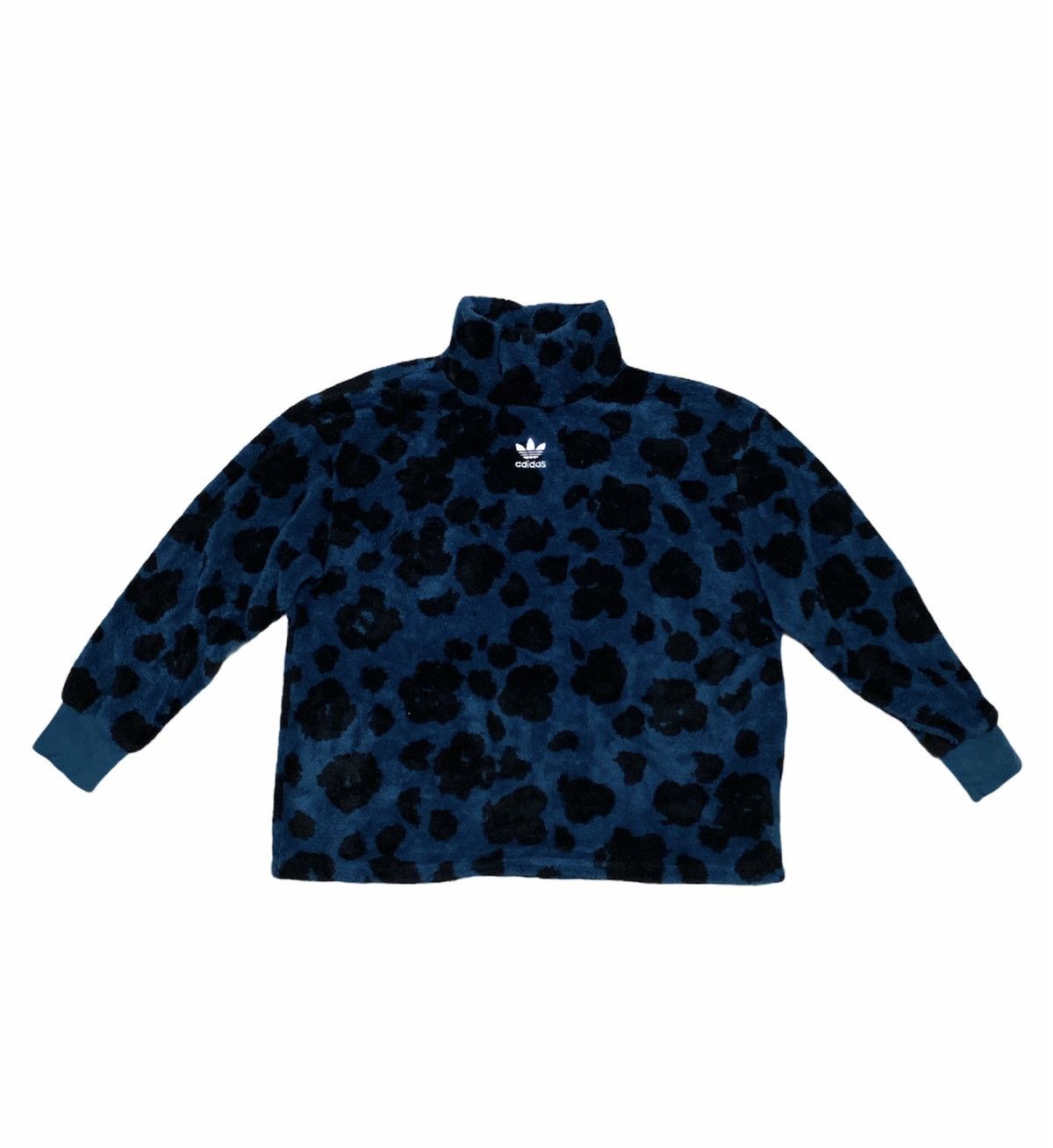 Adidas Adidas Turtle Neck Fleece Sweatshirt Art Design Size US M / EU 48-50 / 2 - 1 Thumbnail