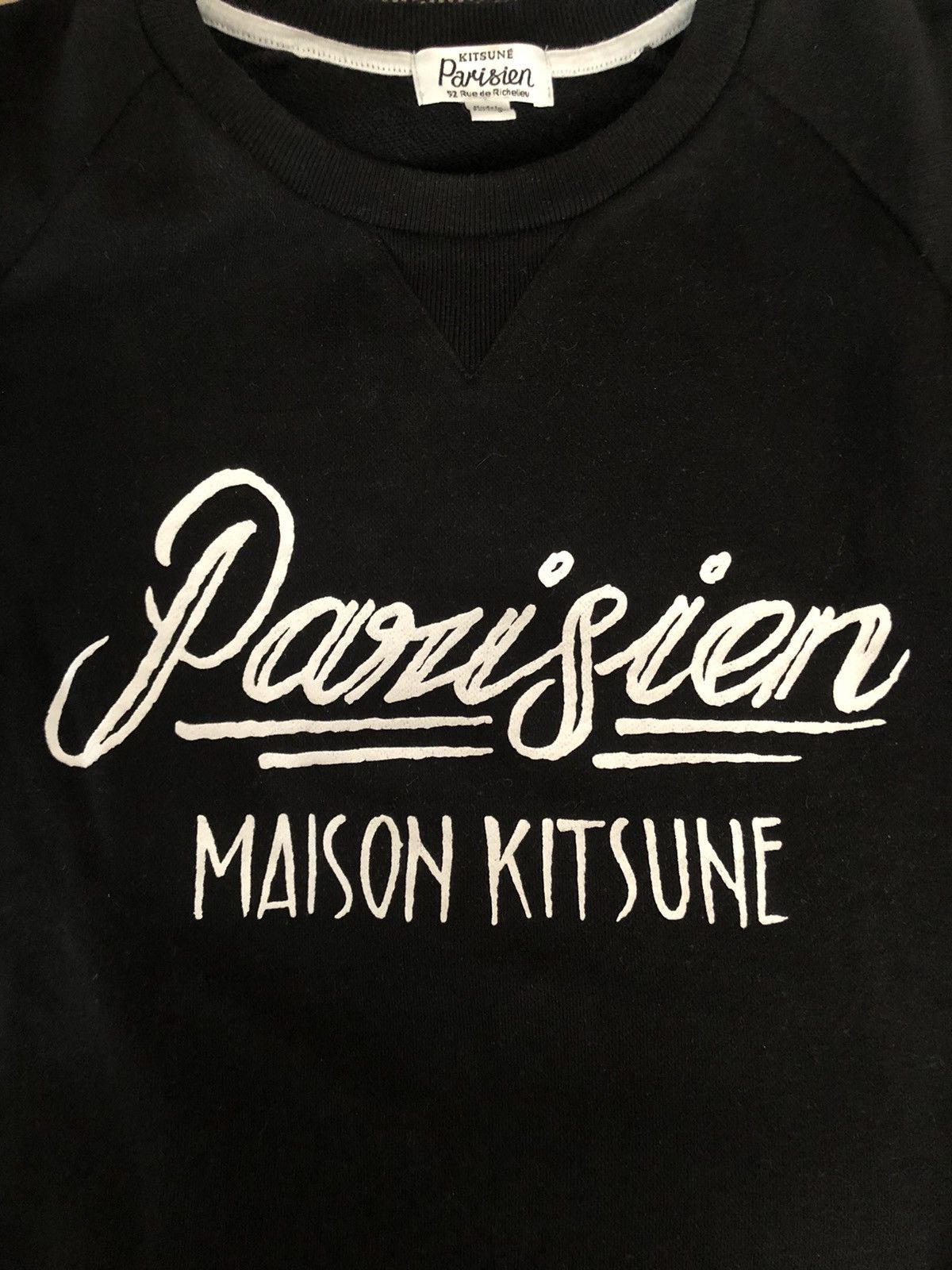 Maison Kitsune Maison Kitsune Parisien logo black sweatshirt Size US M / EU 48-50 / 2 - 3 Thumbnail