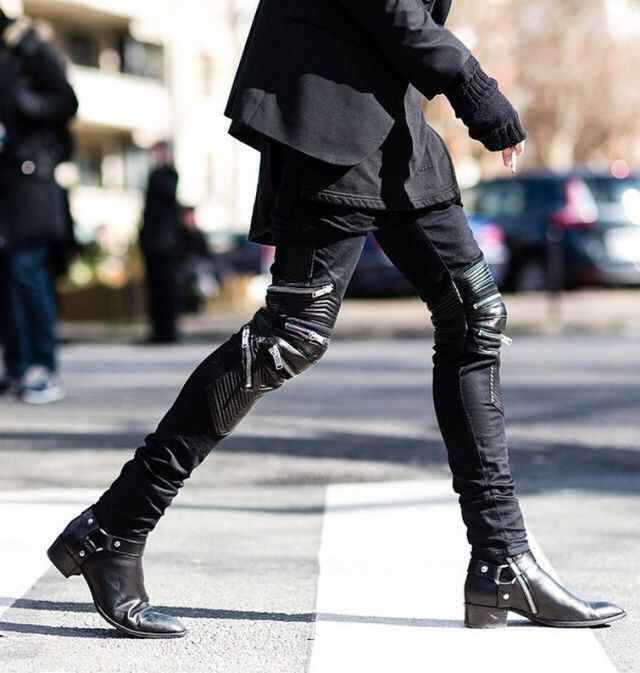 Saint Laurent Paris D04 Moto Zip Biker Denim Jeans with