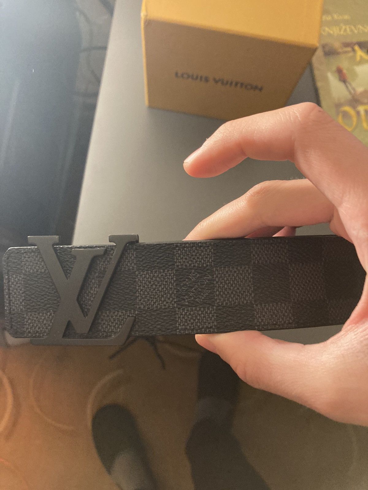 louis vuitton damier graphite belt