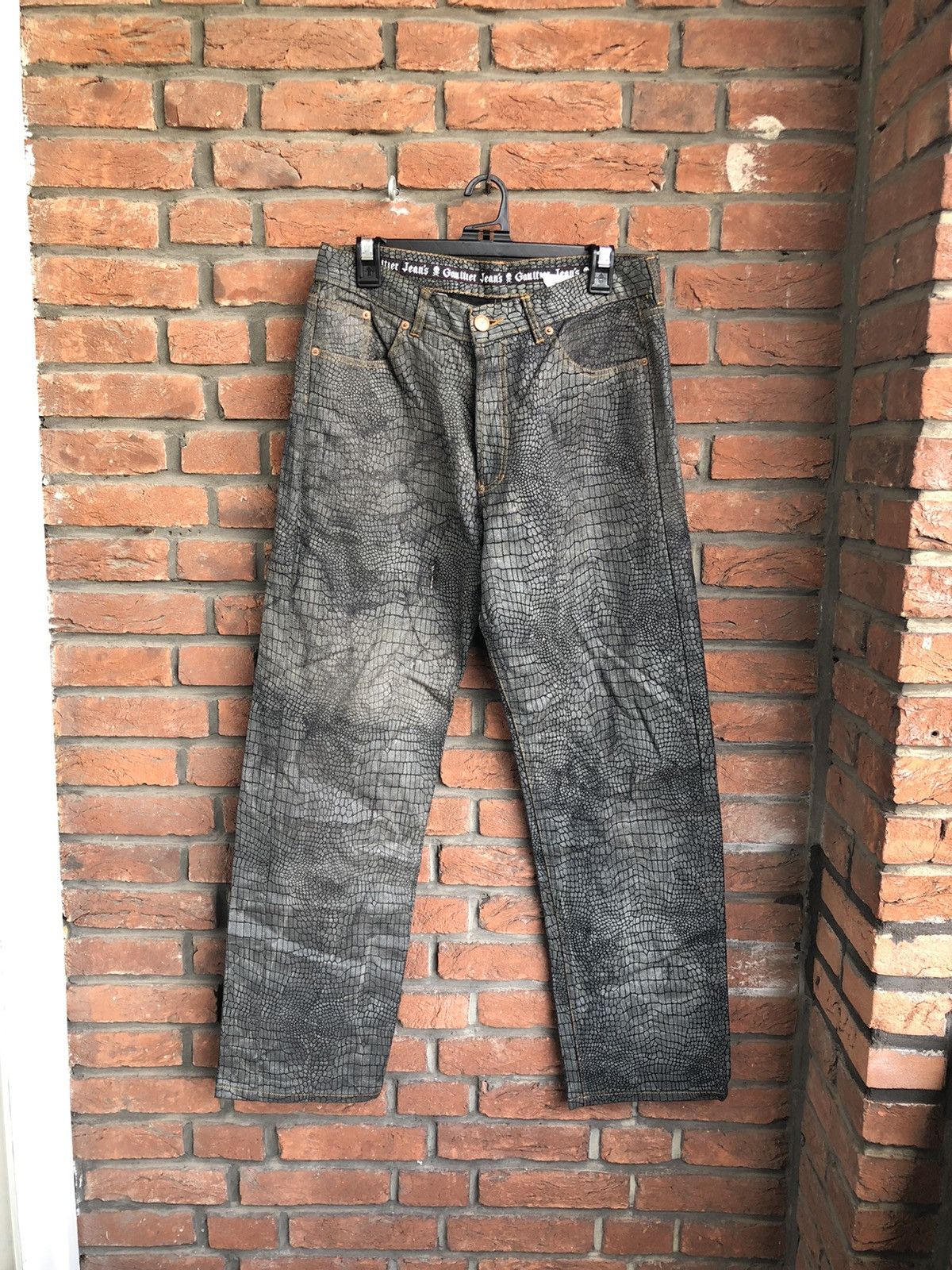 image of Jean Paul Gaultier Snakeskin Print Jeans, Men's (Size 30)