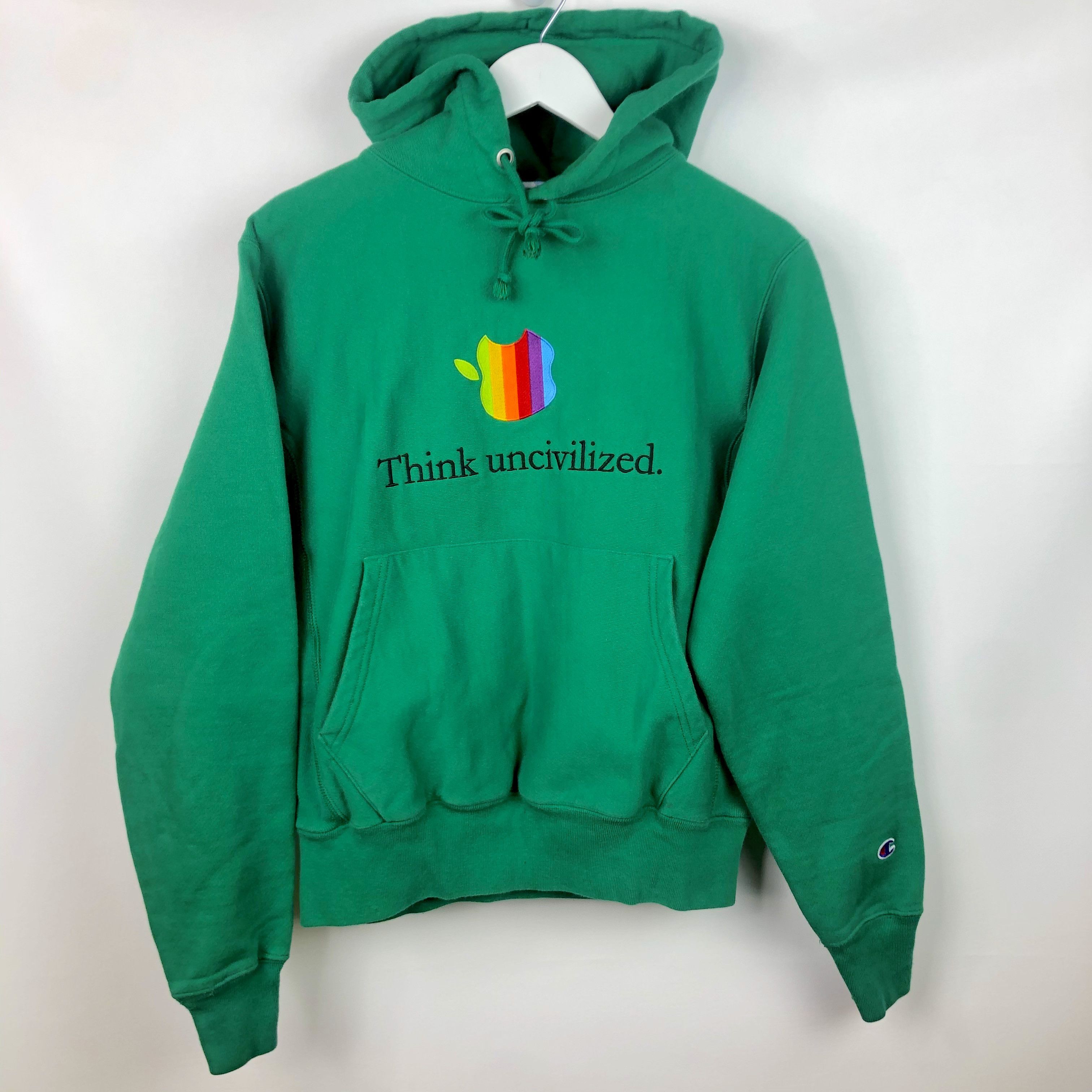 Apple × Streetwear Think Uncivilized Apple Hoodie Green Mr Foamer Simpson |  Grailed