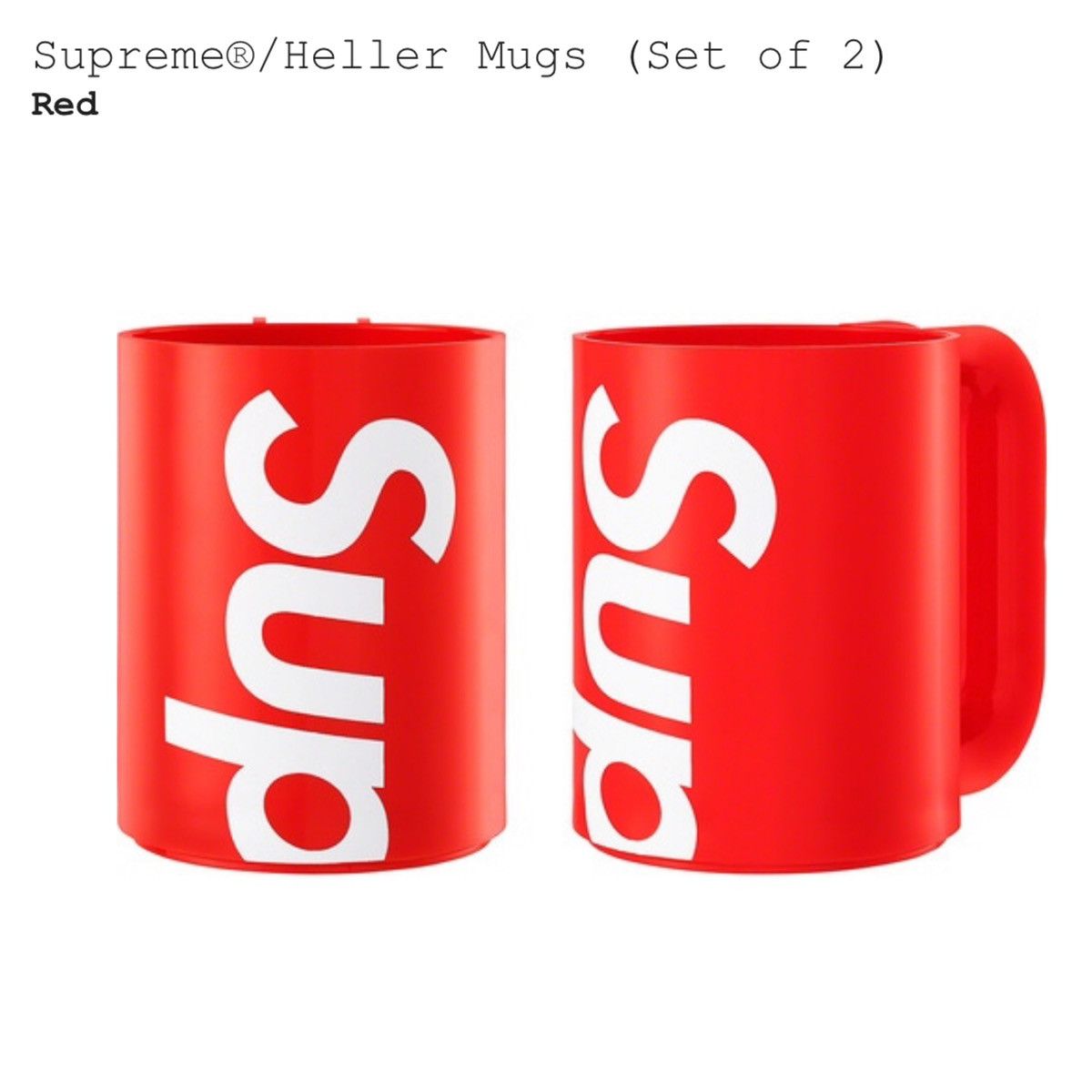 Supreme Supreme Heller Mugs (Set of 2) Red | Grailed