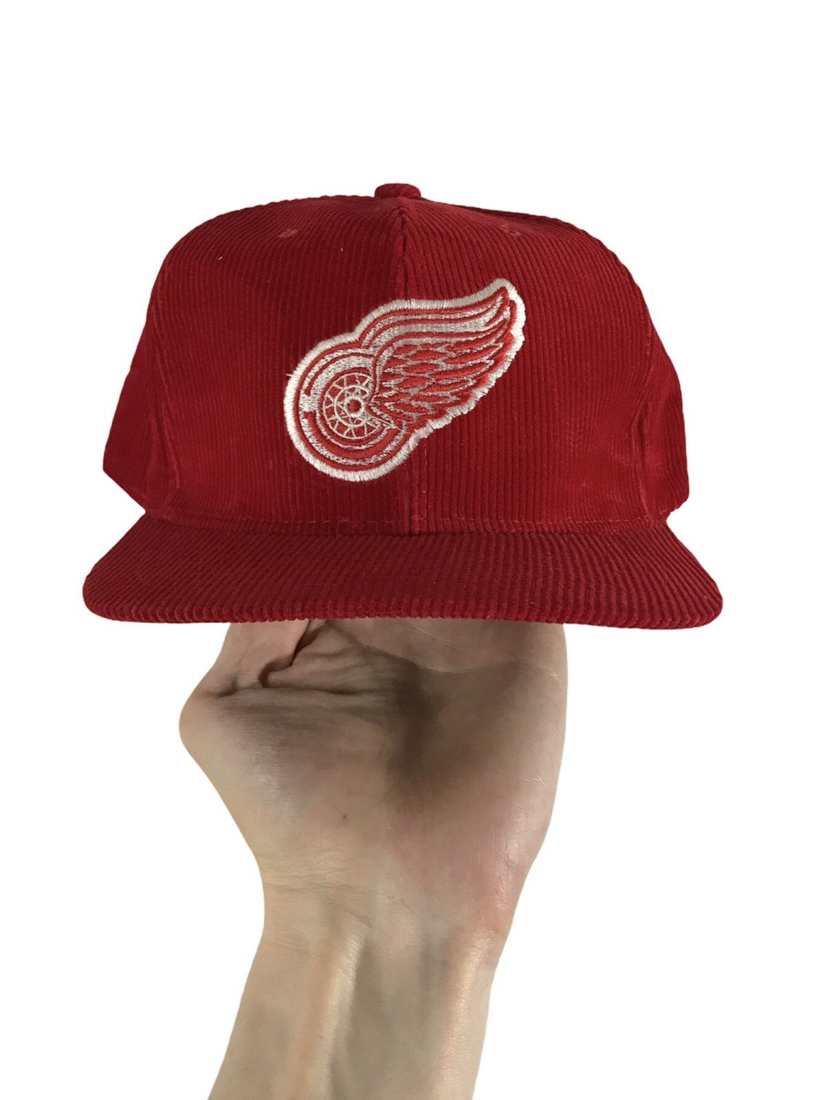 NHL Vintage 80’s Detroit Red Wings corduroy snapback hat Size ONE SIZE - 1 Thumbnail
