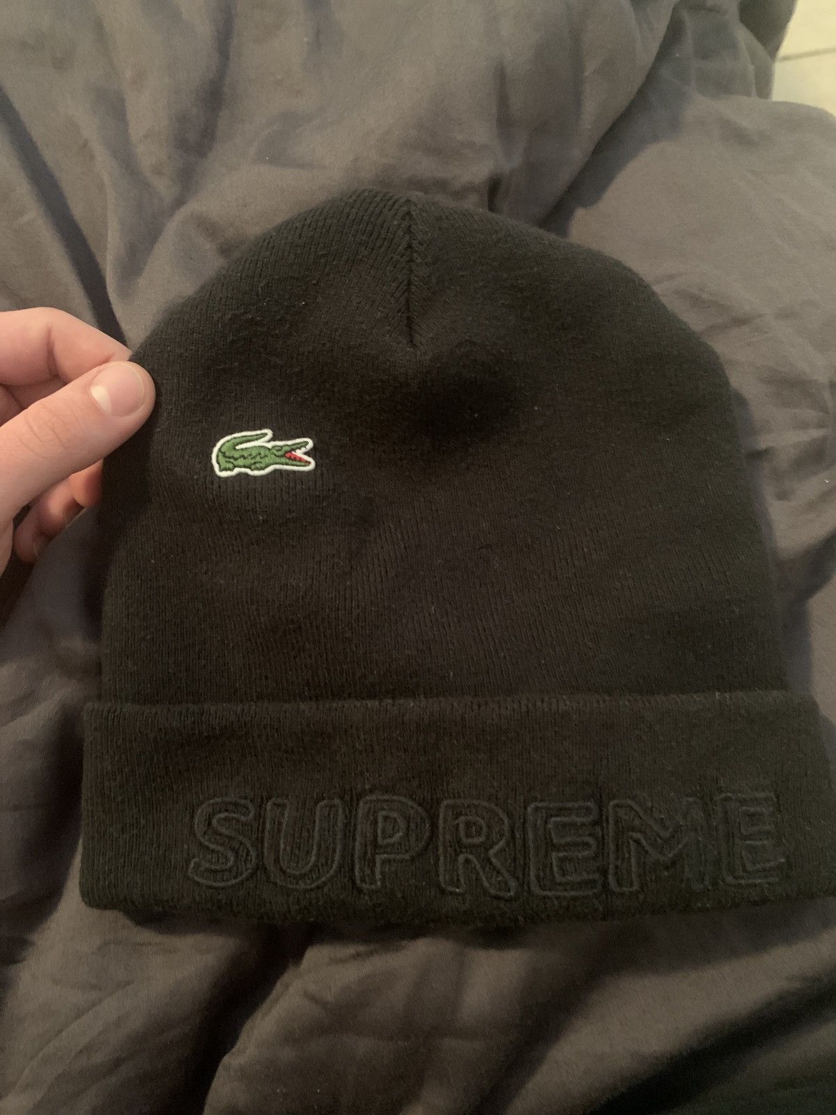 Supreme Supreme x Lacoste beanie | Grailed