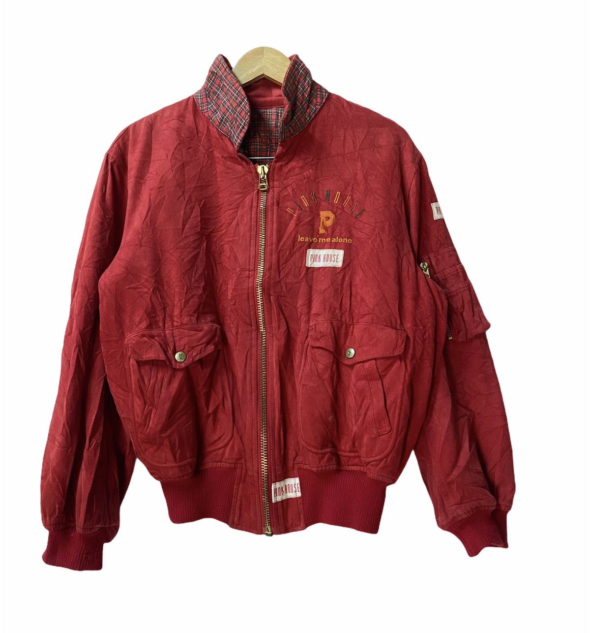 Pink House Vintage PINK HOUSE Red Bomber Zipper Jacket Size US S / EU 44-46 / 1 - 1 Thumbnail