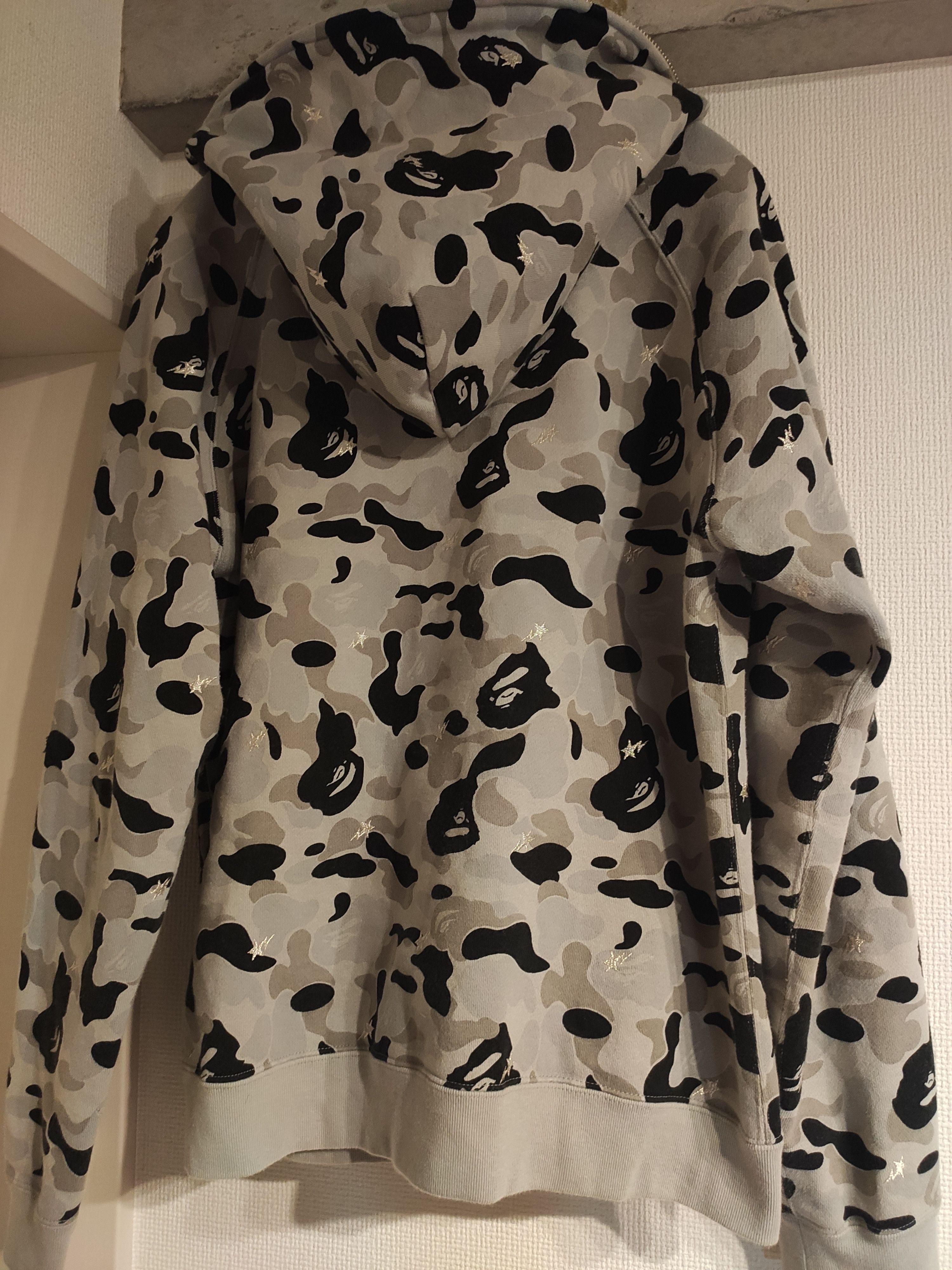 Bape Bape Bapesta embroidery ABC Camo Full Zip Hoodie Gray Star Grailed