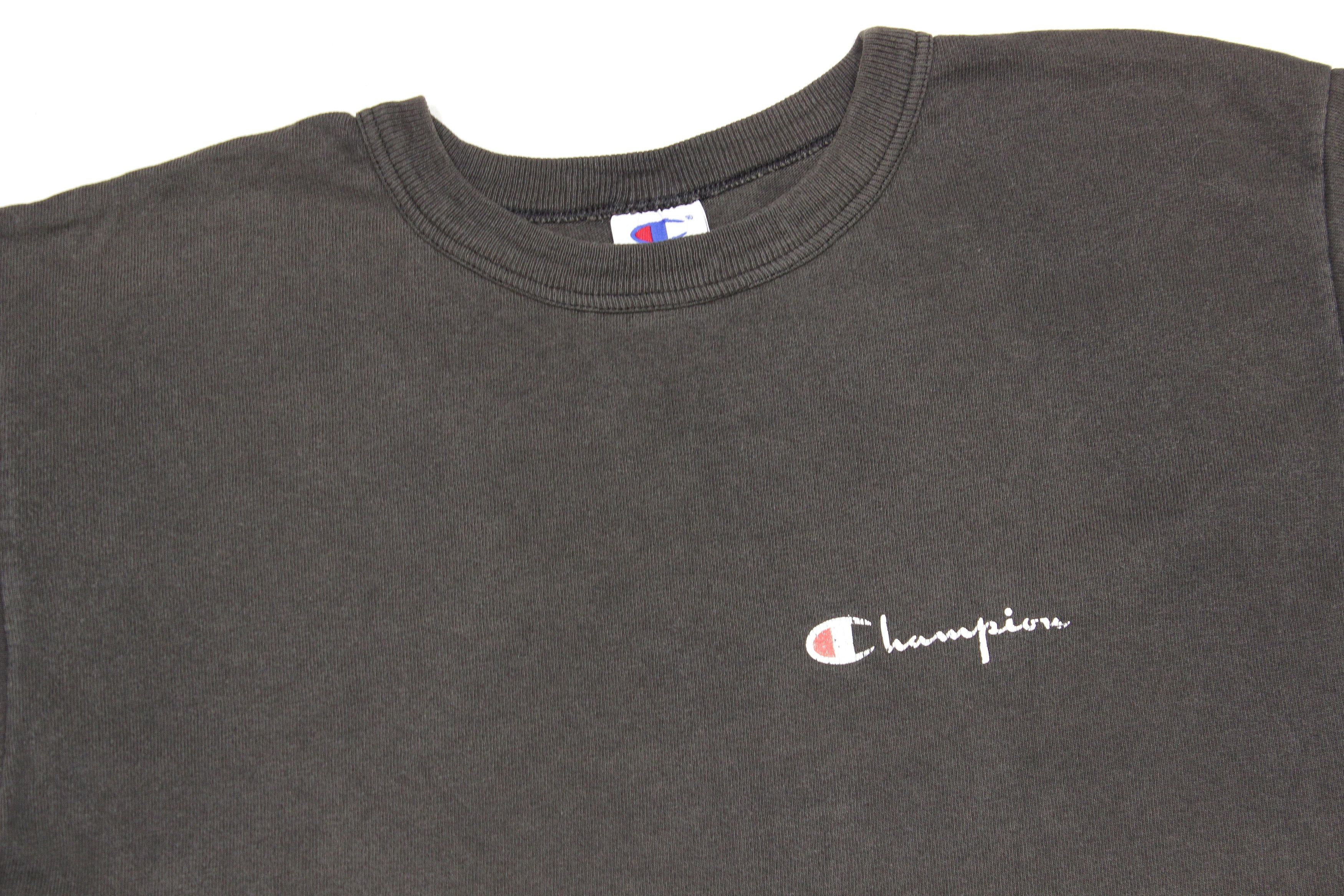 Champion 90S Logo Sun Faded T-Shirt Vintage Made in USA Size US L / EU 52-54 / 3 - 3 Thumbnail