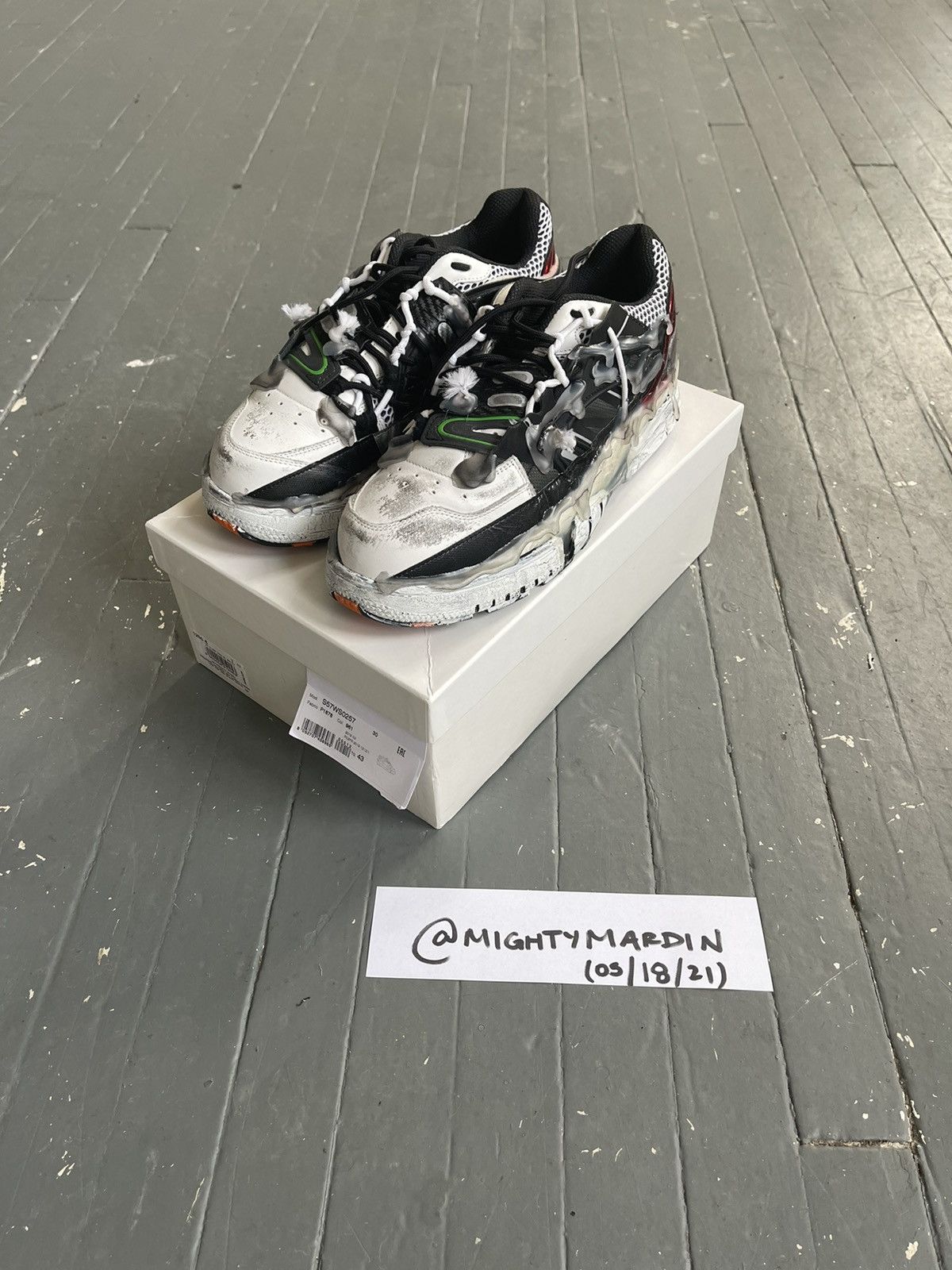 maison margiela fusion sneakers on feet