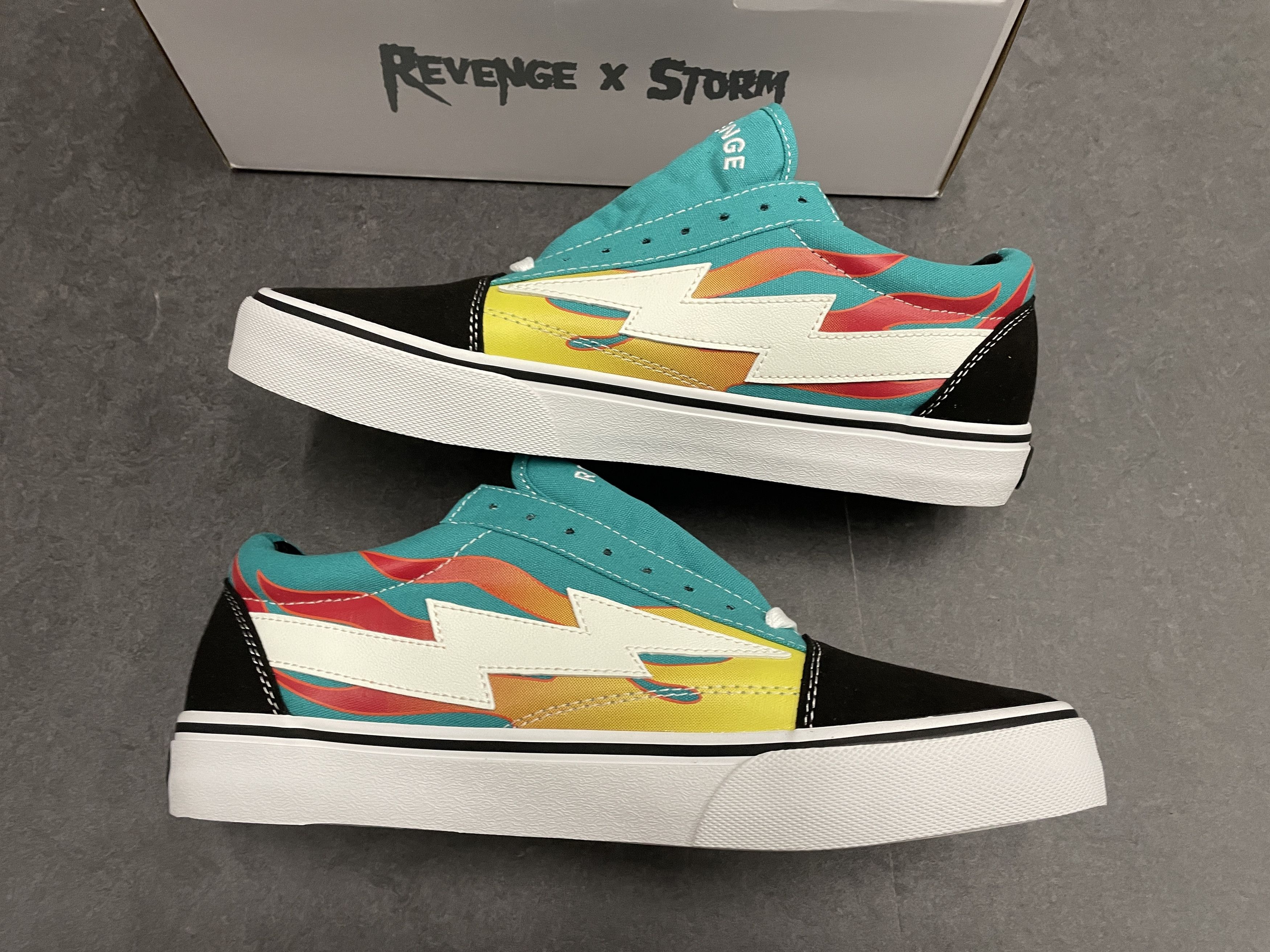 Other Brand New Teal Flame Fire 100% Authentic Size 10 Size US 10 / EU 43 - 1 Thumbnail