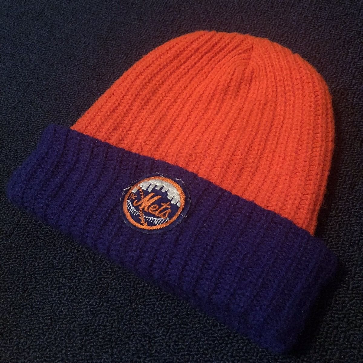 MLB Vintage 1990s MLB New York Mets Two Toned Small Logo Beanie Size ONE SIZE - 2 Thumbnail