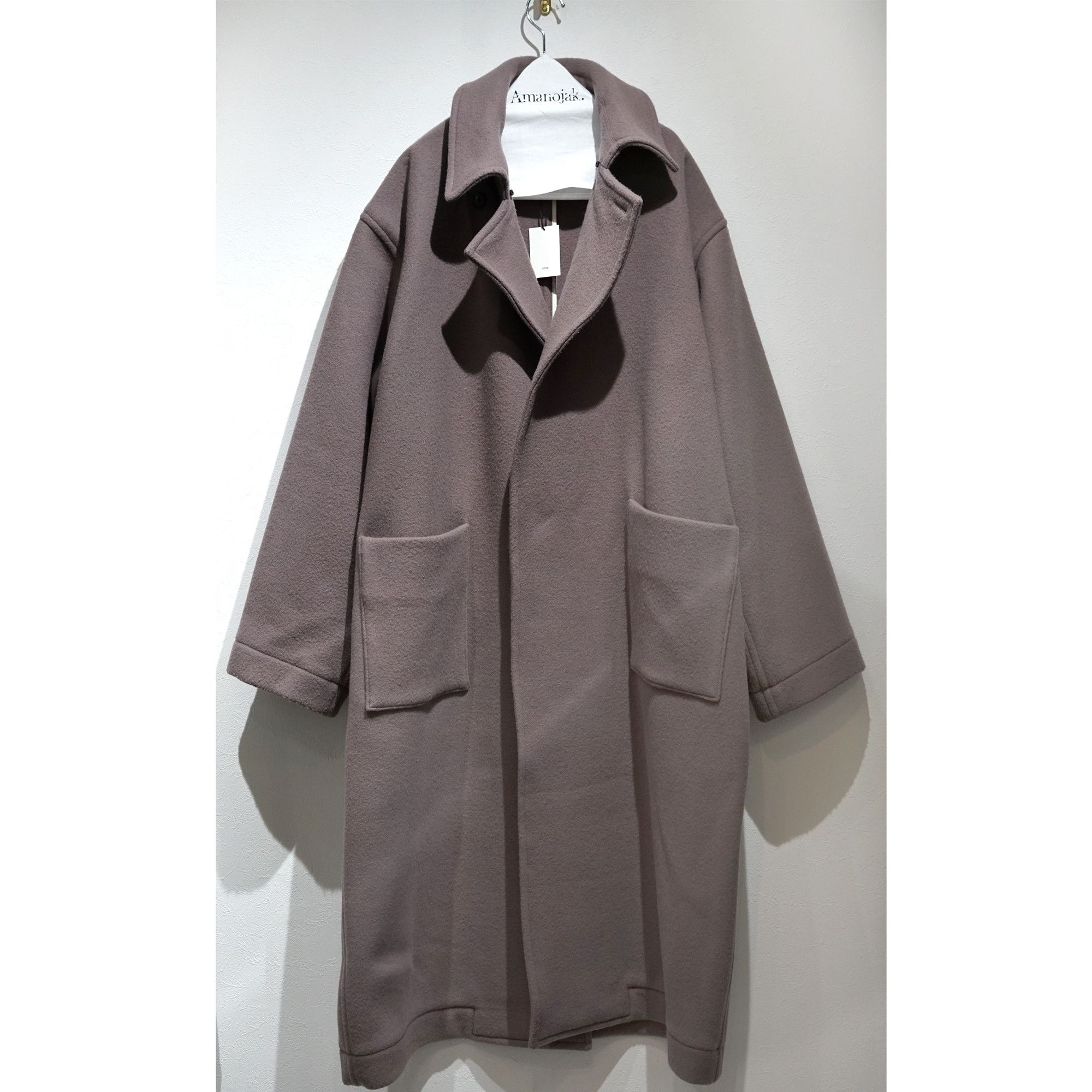 Japanese Brand Atha 19AW Double Melton Wool Maxi Coat | Grailed