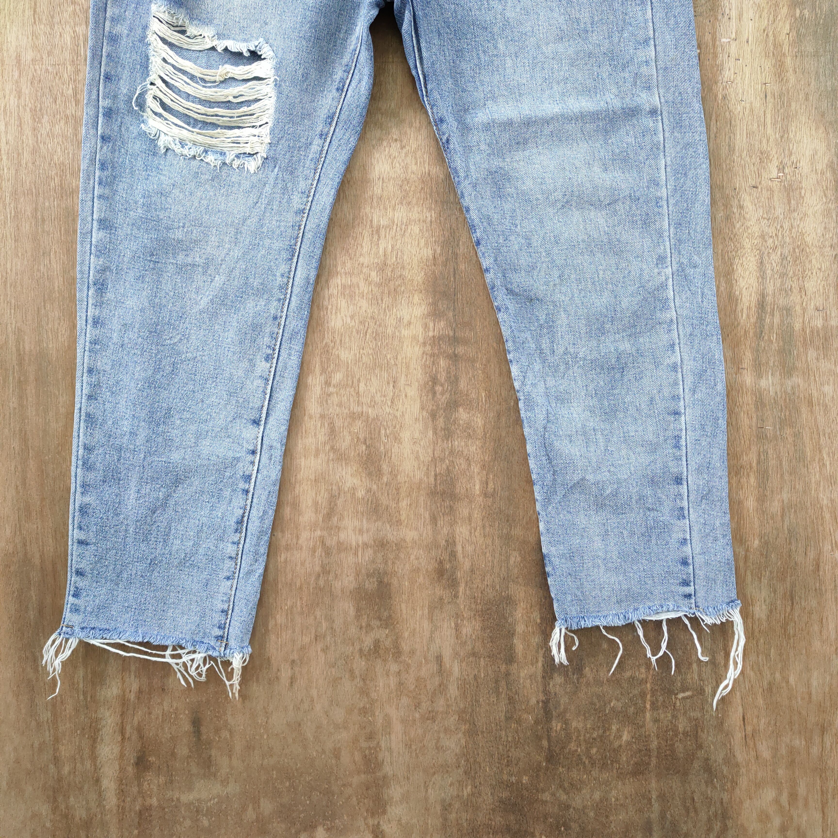 Japanese Brand × StraightFaded FADED/ DISTRESSED DENIM JEANS PANTS Size US 30 / EU 46 - 3 Thumbnail
