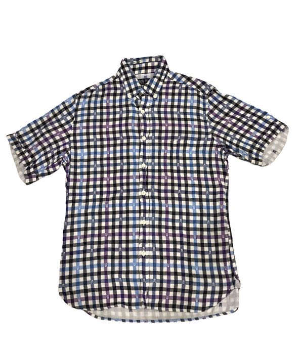 Beams Plus Beams Heart Checkered Skull Head Overprint Shirt Button Up ...