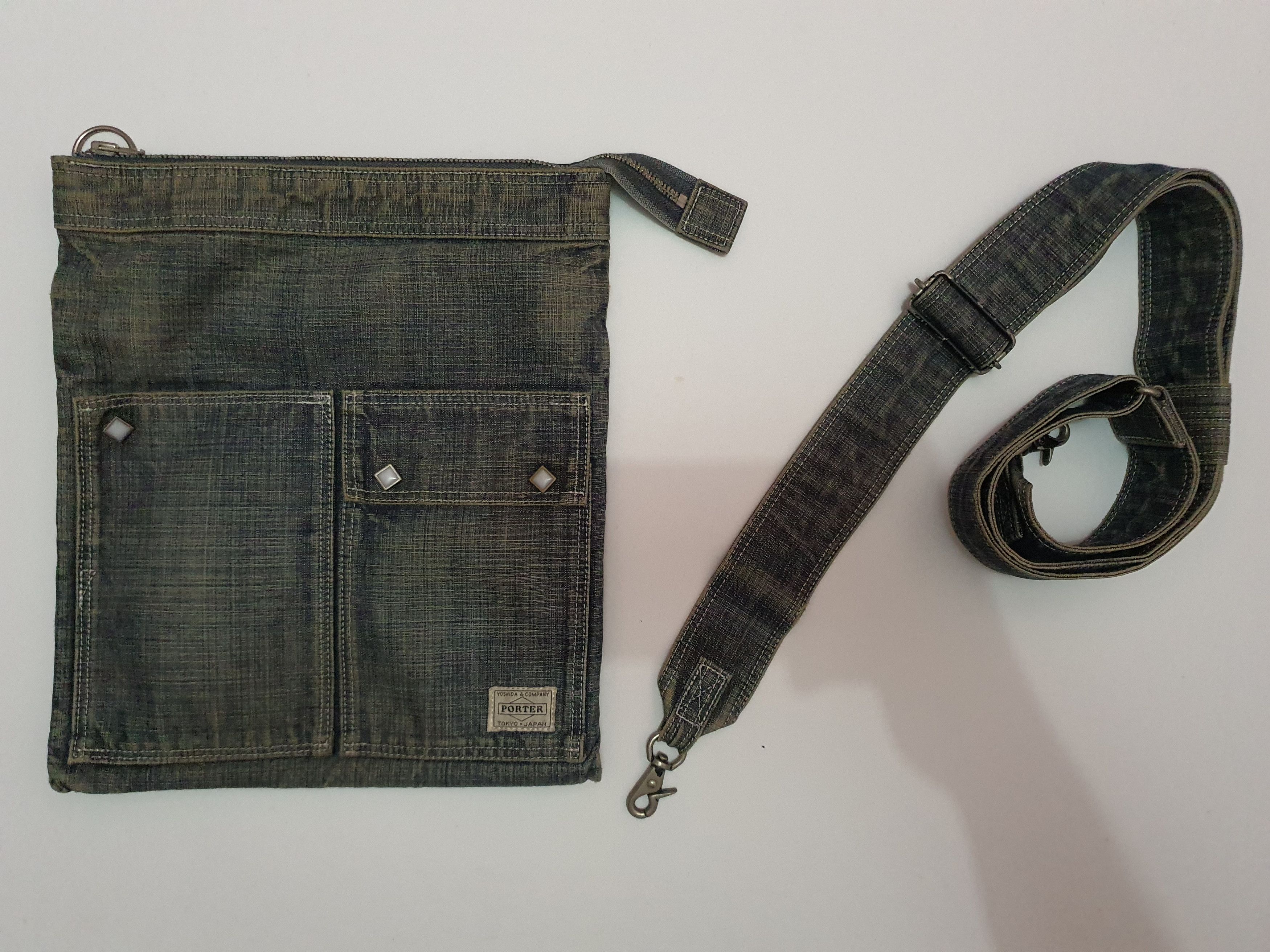 Porter PORTER Japan Denim Sling Bag. (Original) Size ONE SIZE - 13 Thumbnail