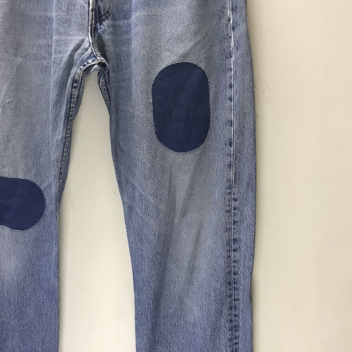 Levi's Vintage 90s Levis 501 Distressed Denim Jeans Patchwork Size US 35 - 7 Thumbnail