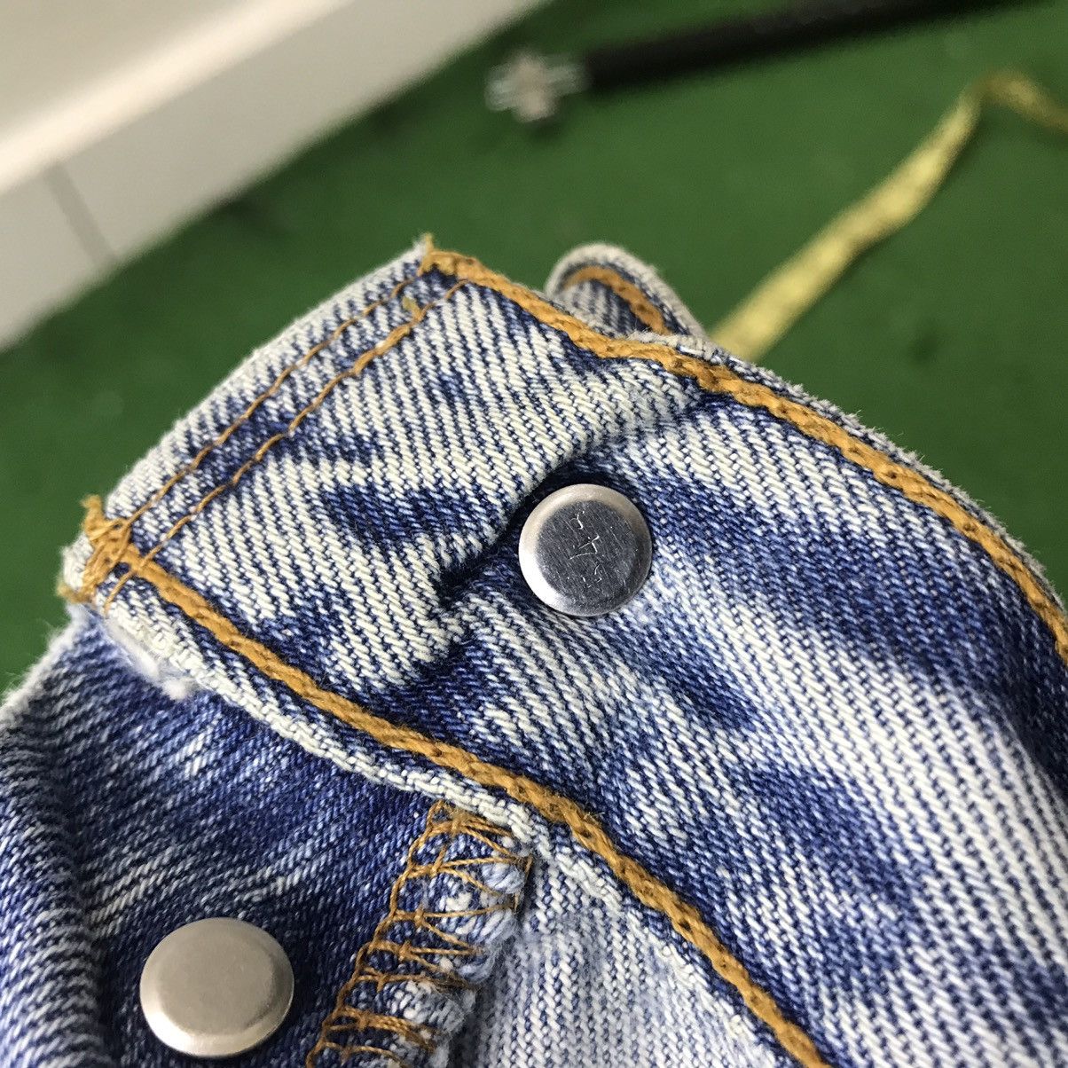 Levi's Vintage 90s Levis 501 Distressed Denim Jeans Patchwork Size US 35 - 18 Thumbnail