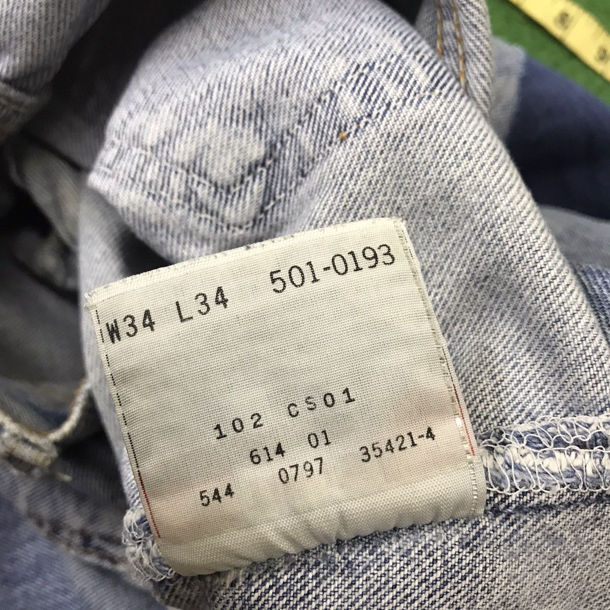 Levi's Vintage 90s Levis 501 Distressed Denim Jeans Patchwork Size US 35 - 20 Thumbnail