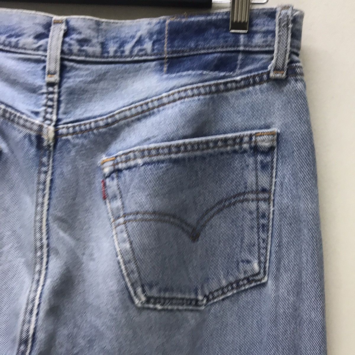 Levi's Vintage 90s Levis 501 Distressed Denim Jeans Patchwork Size US 35 - 13 Thumbnail