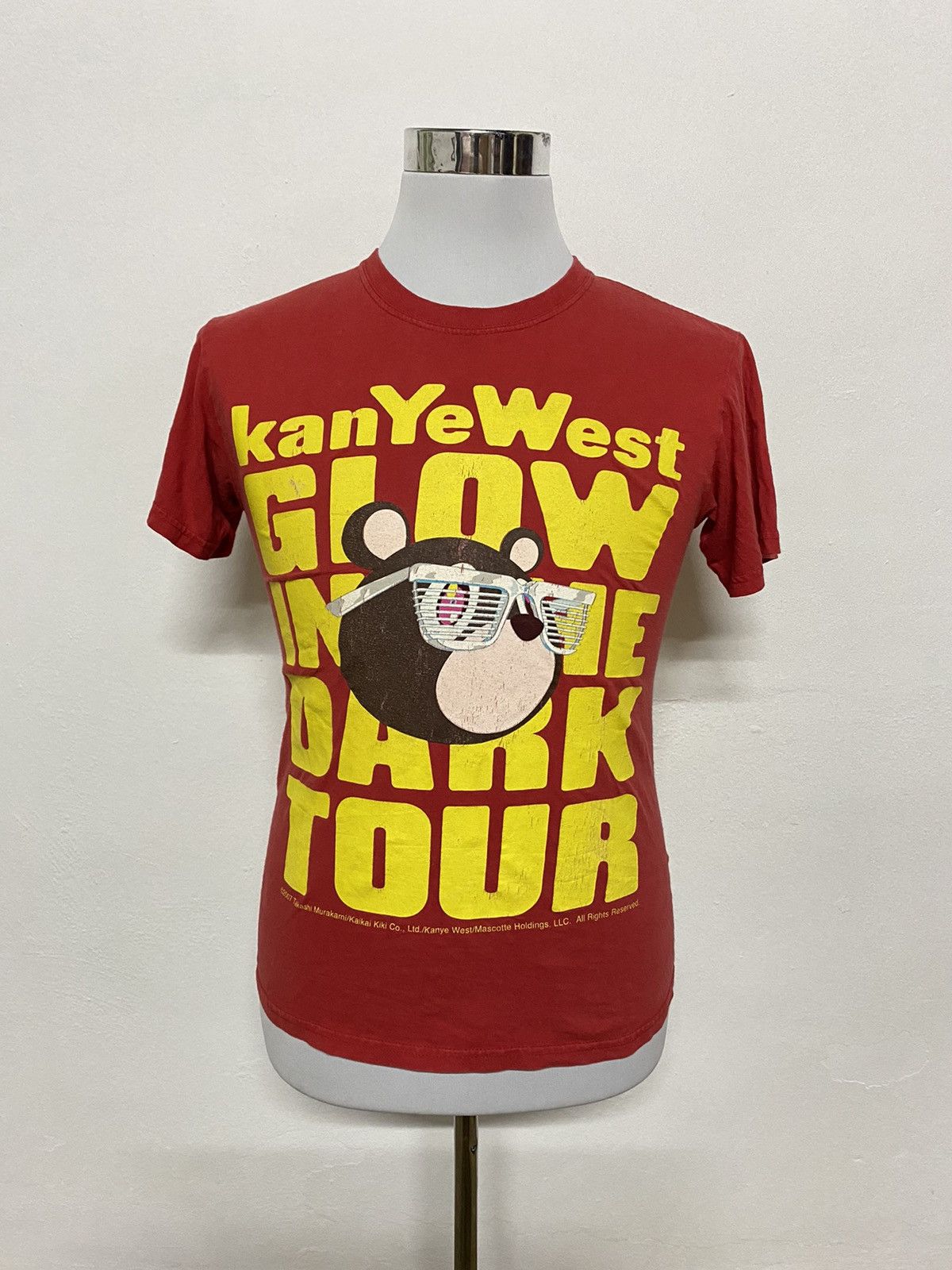 kanye west X takashi murakami glow in the dark tour tshirt