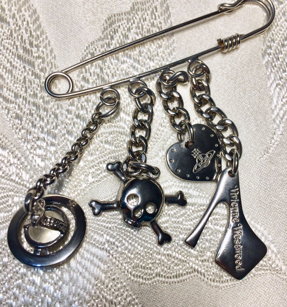image of Vivienne Westwood Silver Charm Brooch, Men's