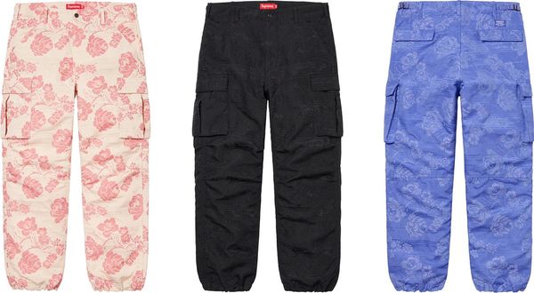 Supreme Supreme Floral Tapestry Cargo Pants black 30 | Grailed