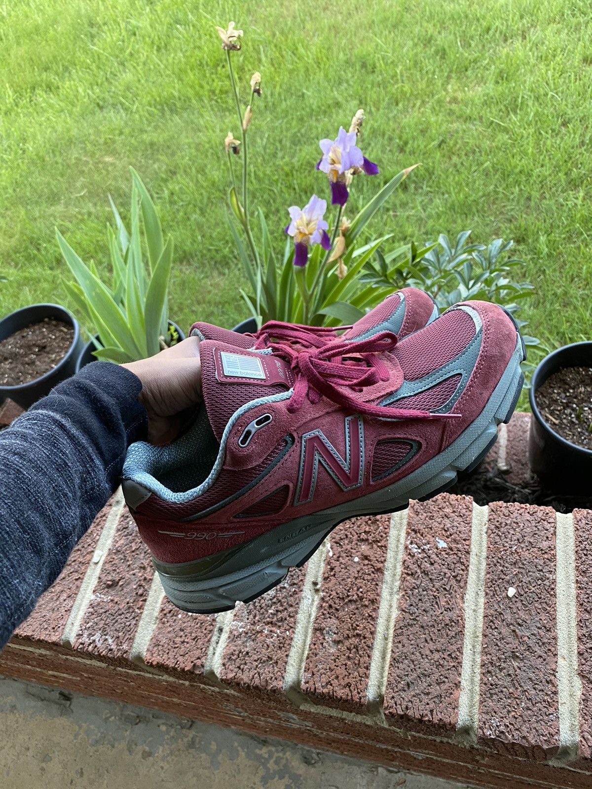 New balance 990v4 burgundy online