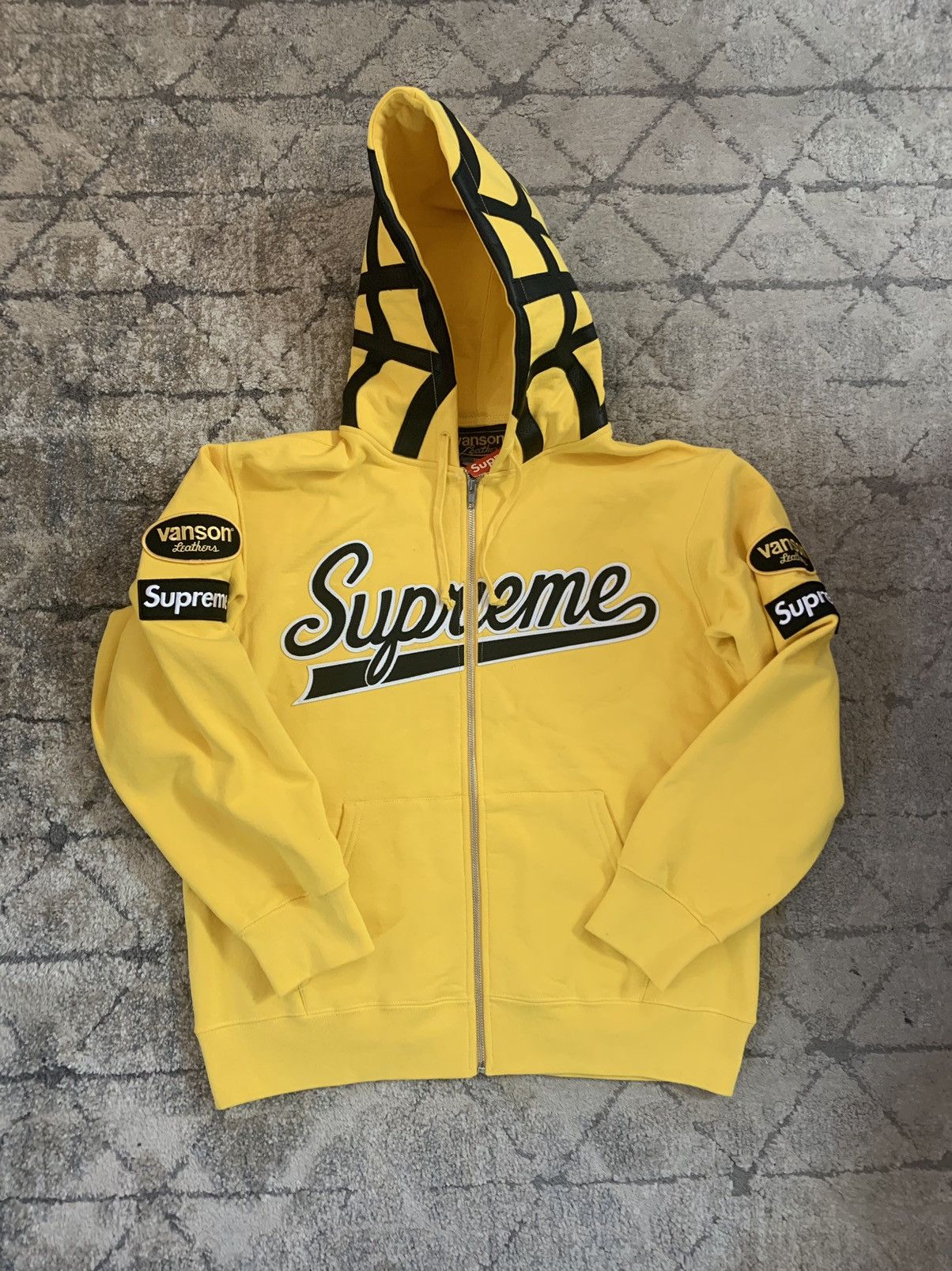 Supreme Supreme Vanson Leathers Spider Web Zip Up Hooded